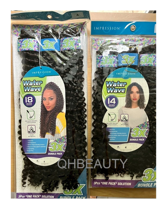 Impression Synthetic Crochet Hair Extension Braid 3x WATER WAVE BRAID 14 & 18 ''