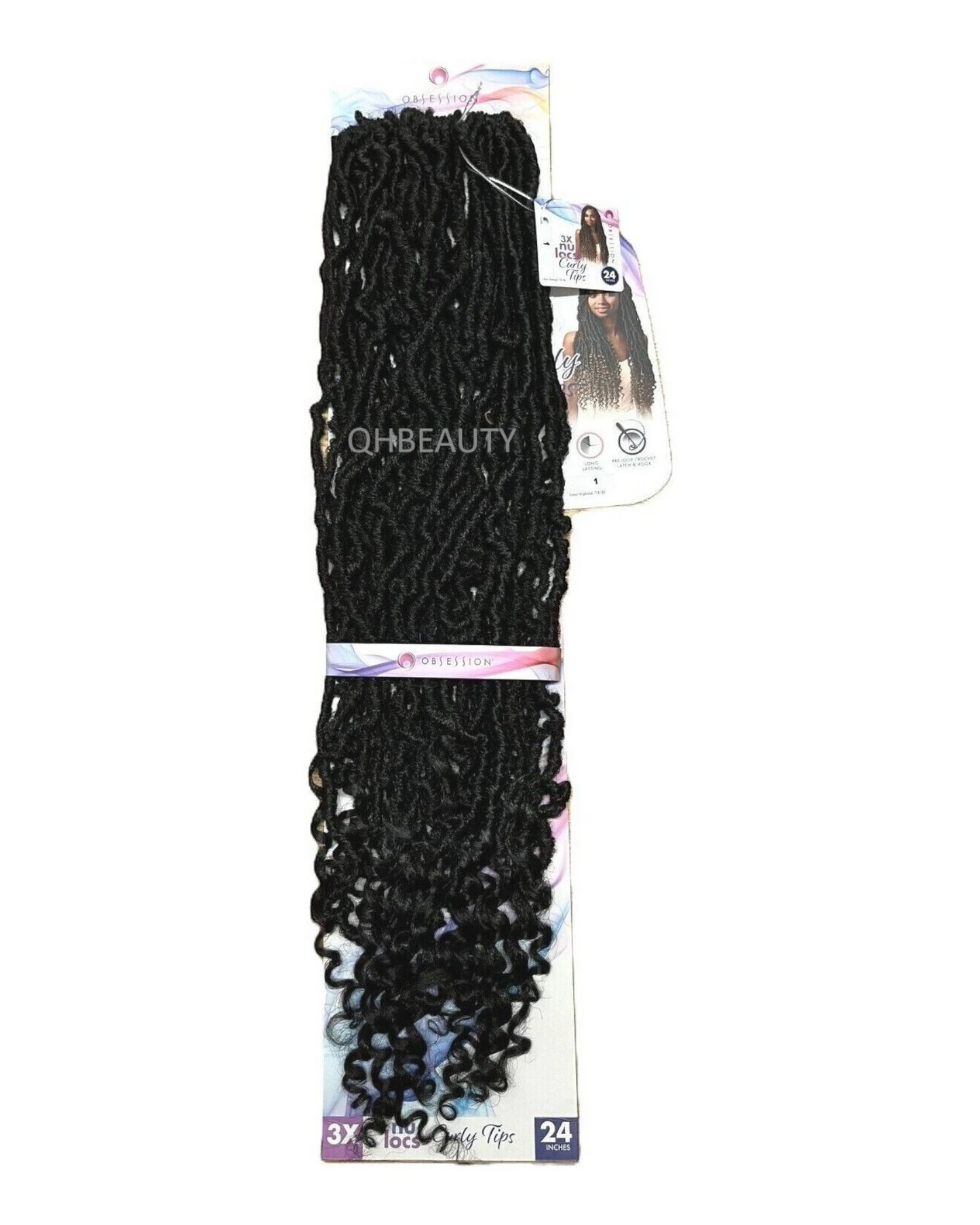Obsession Synthetic Crochet PreLoop Braid Hair Extension - NU LOCS CURLY TIPS 24