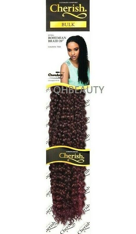 CHERISH SYNTHETIC CROCHET CURLY HAIR EXTENSION BRAID - BOHEMIAN BULK 20 INCH