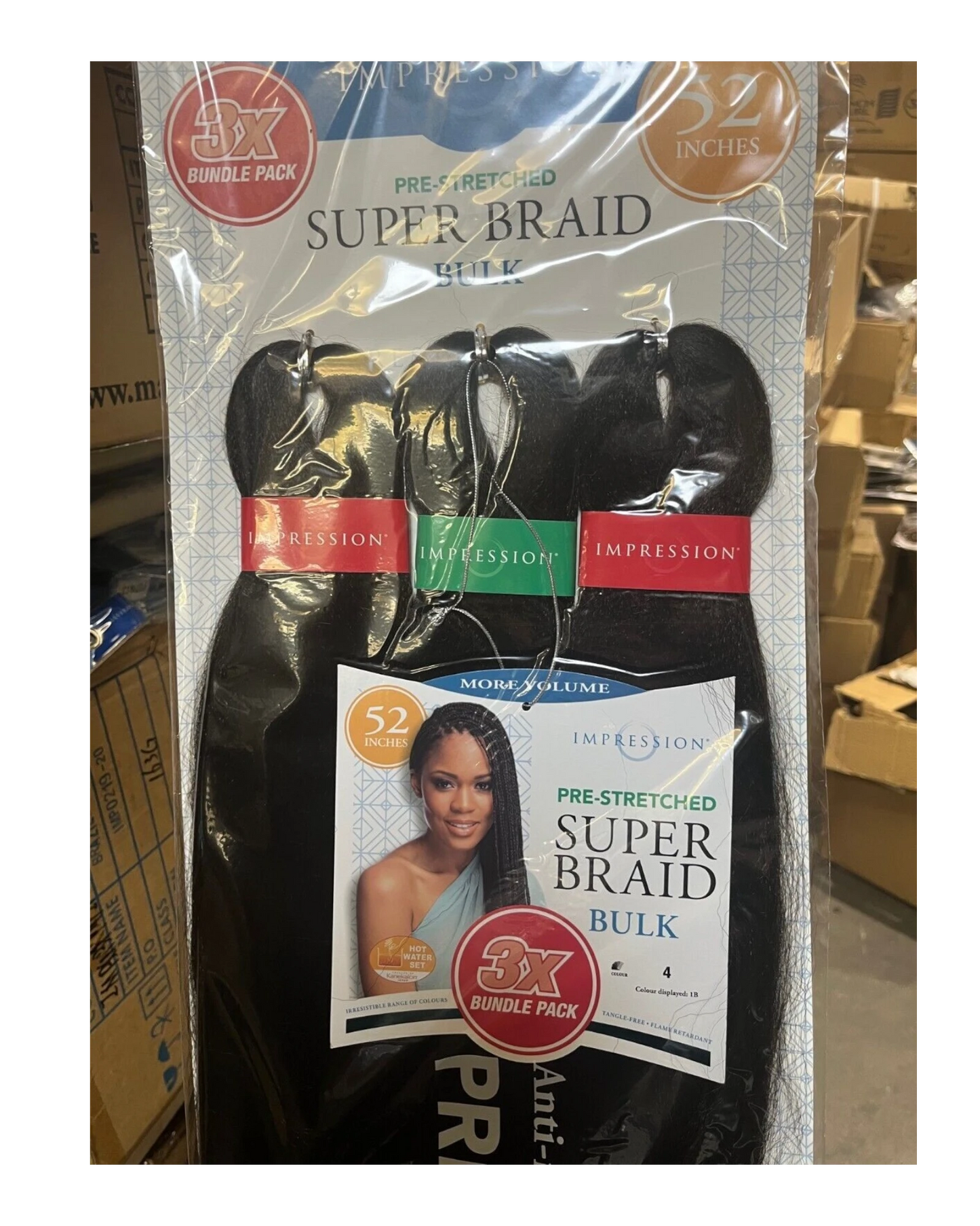 Impression Synthetic 3 X Bundle Pack Crochet Hair Extensions - Super Braid 52 "
