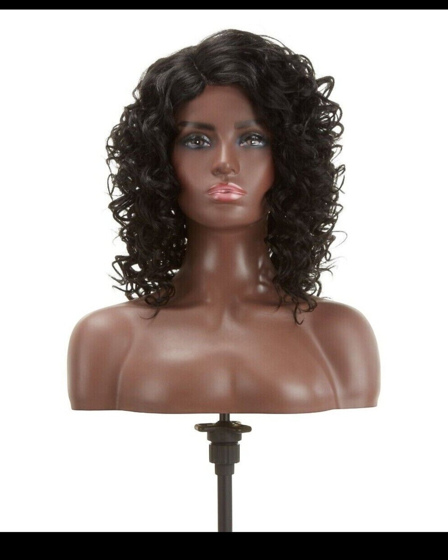 Impression Synthetic Hand Made Invisible L Part Curly Hair Lace Wig - MIA