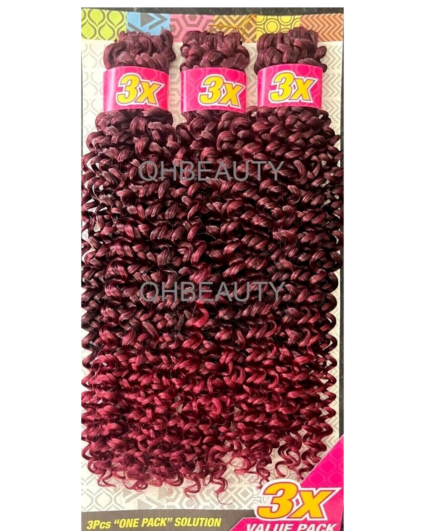 CHERISH SYNTHETIC CROCHET BRAID HAIR EXTENSION - 3 X WATER WAVE 14'' and 18''