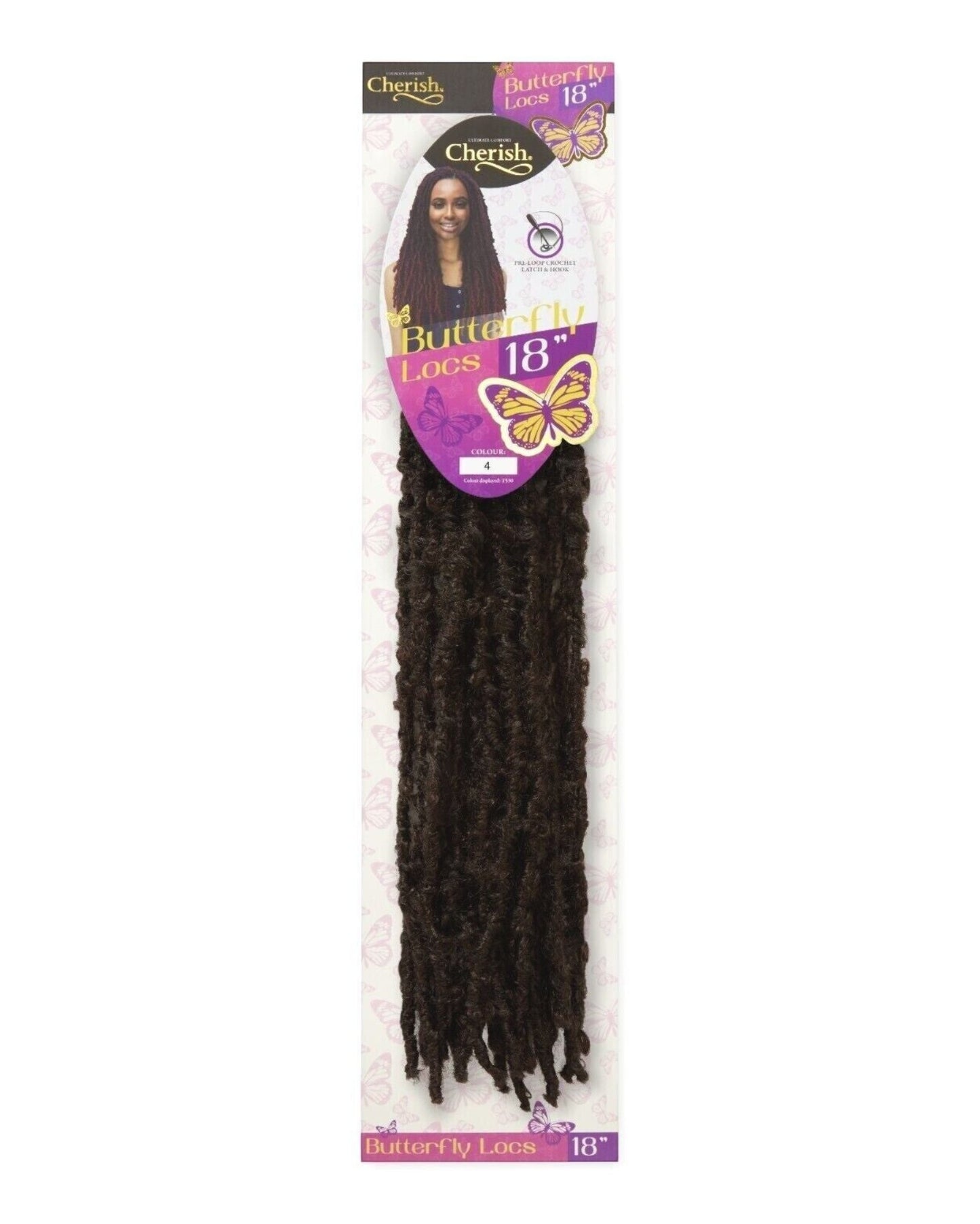 CHERISH SYNTHETIC CROCHET LONG HAIR EXTENSION PRE LOOP BRAID - BUTTERFLY LOC 18"