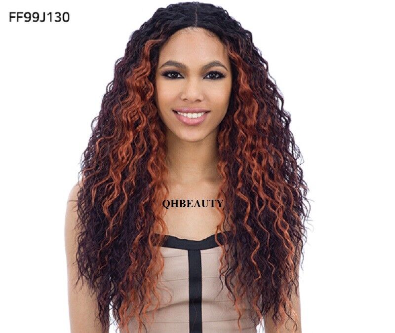 FREETRESS EQUAL SYNTHETIC INVISIBLE PART LACE FRONT LONG CURLY HAIR WIG - KATE