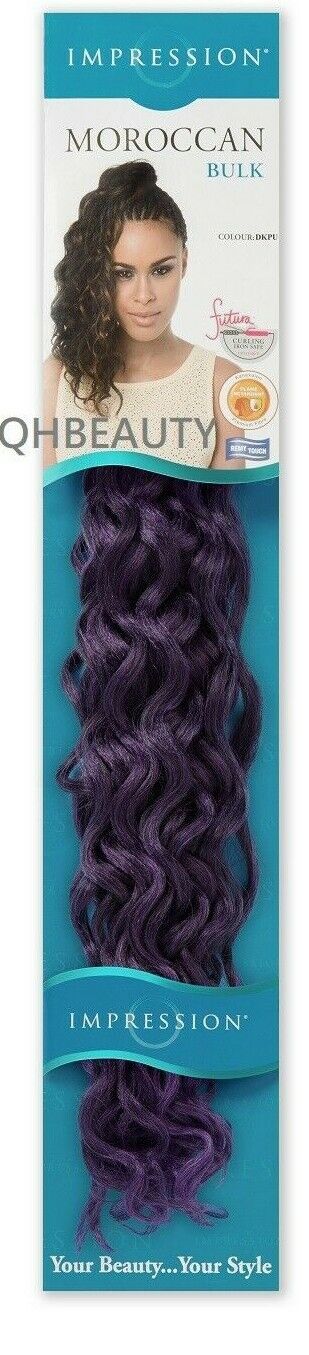 IMPRESSION SYNTHETIC CURLY CROCHET HAIR EXTENSION BRAIDS - MOROCCAN BULK 20 INCH