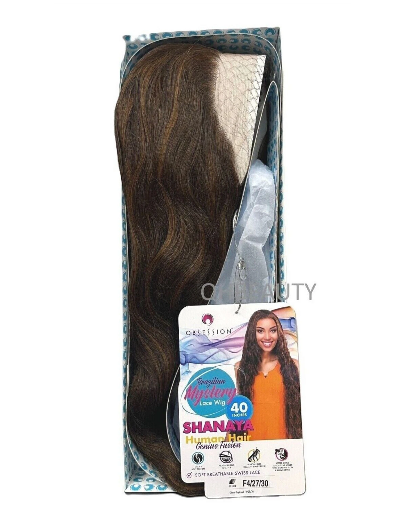OBSESSION BRAZILIAN FUSION HUMAN HAIR NATURAL LONG CURLY LACE WIG - SHANAYA 40