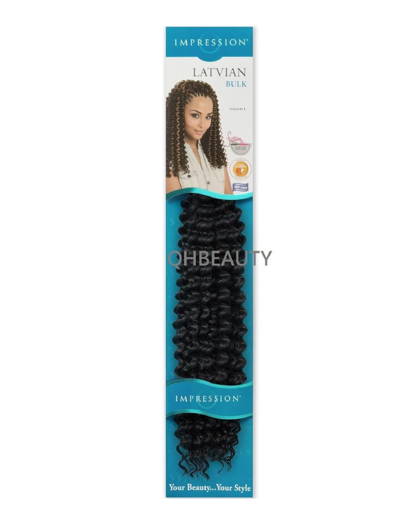 IMPRESSION SYNTHETIC LONG CURLY HAIR EXTENSION CROCHET BRAID - LATVIAN 20"