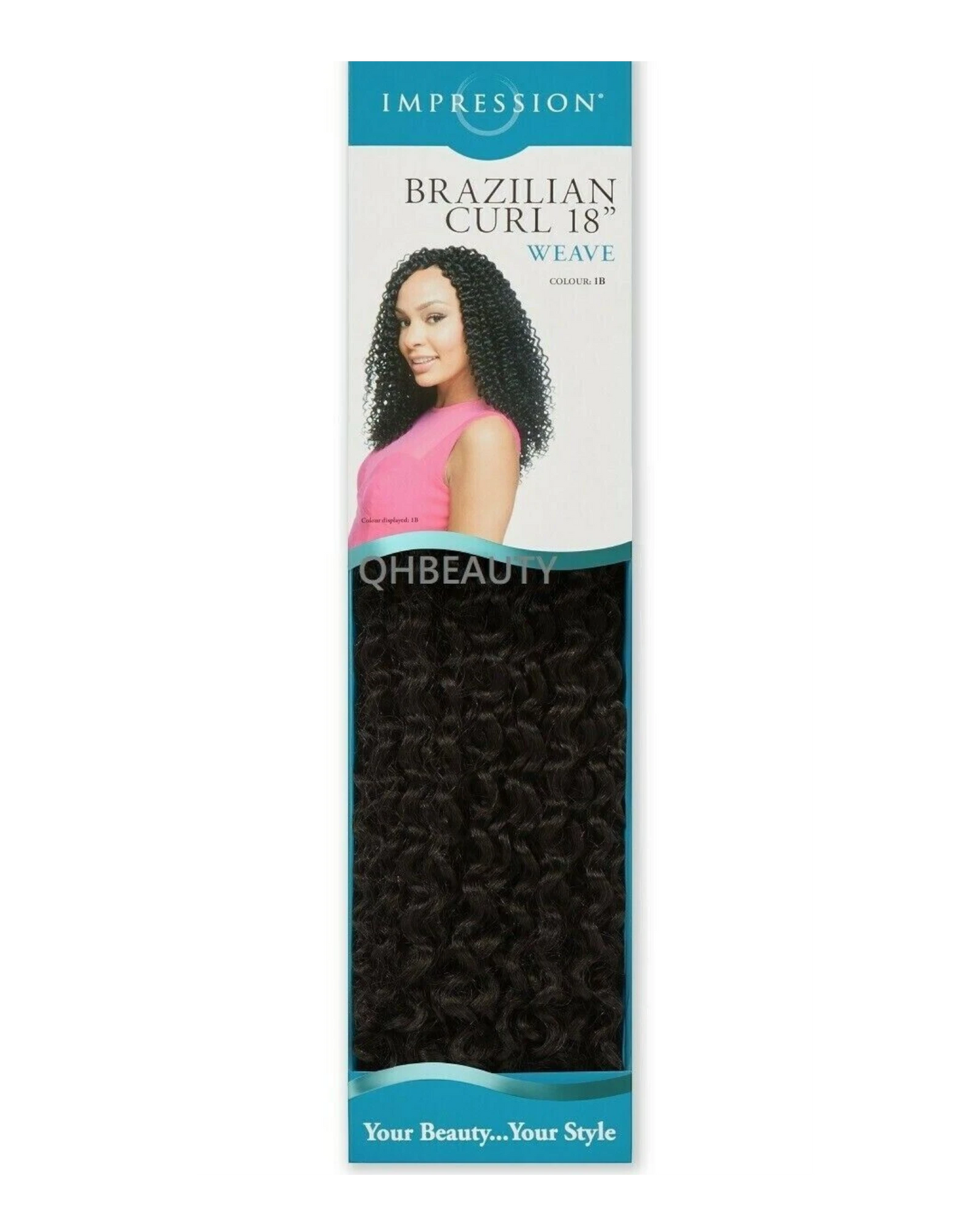 IMPRESSION SYNTHETIC LONG CURLY HAIR EXTENSION WEAVE - BRAZILIAN CURL 18 INCH