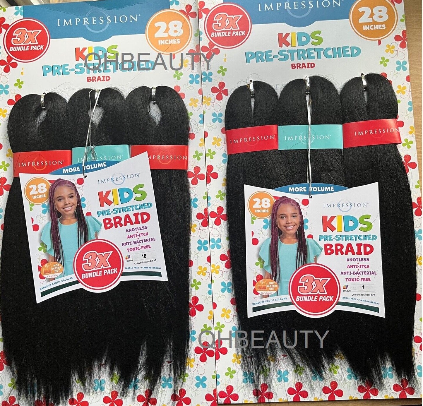 IMPRESSION SYNTHETIC KIDS CROCHET HAIR EXTENSION PRE STRETCHED BRAID 28 /  14 ''
