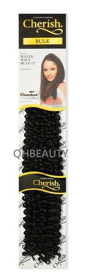 CHERISH SYNTHETIC BULK CROCHET BRAID TIGHT CURL HAIR EXTENSION - WATER WAVE 22"