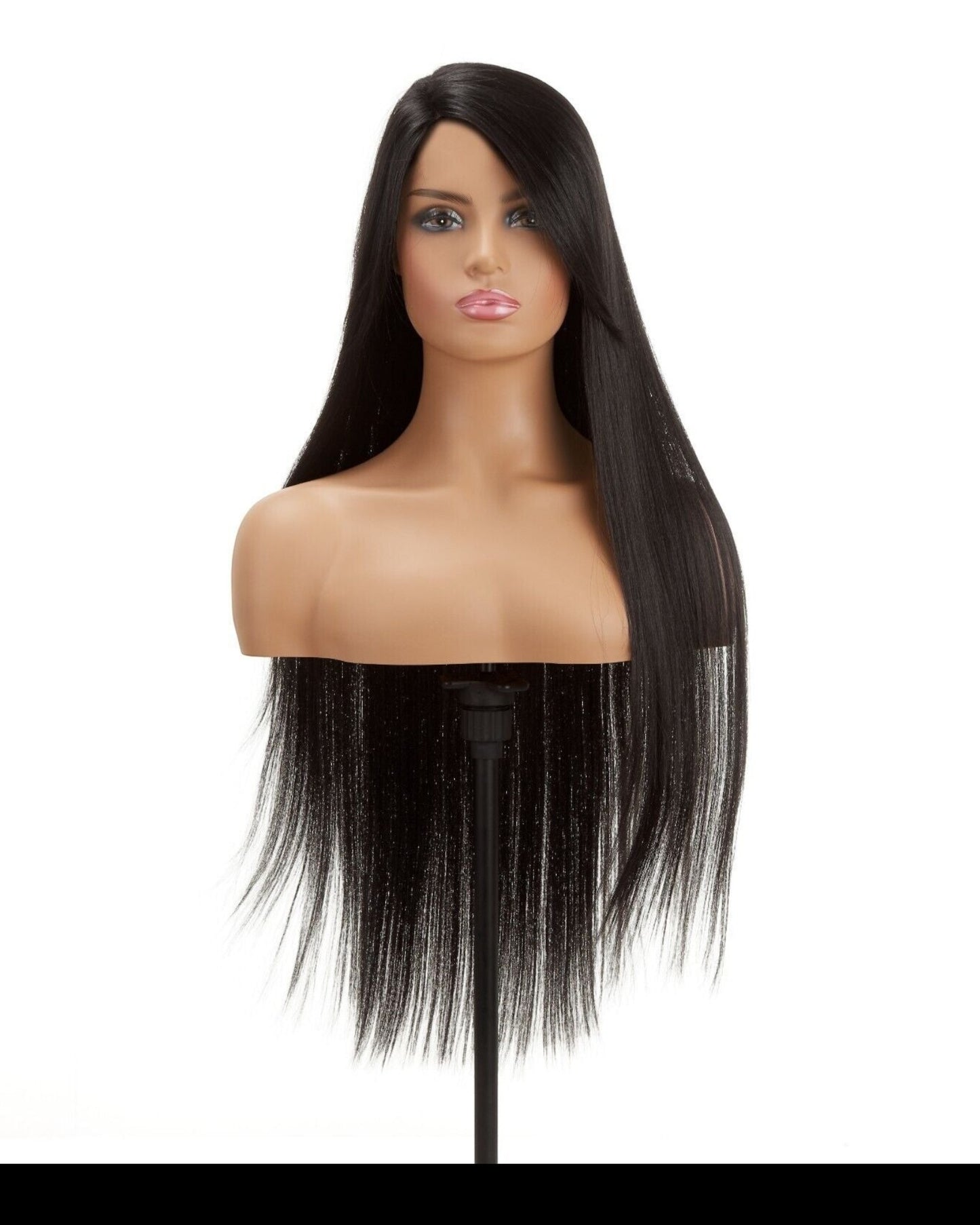 Impression Synthetic Invisible L Part Lace Long Yaky Straight Hair Wig -- RAVEN
