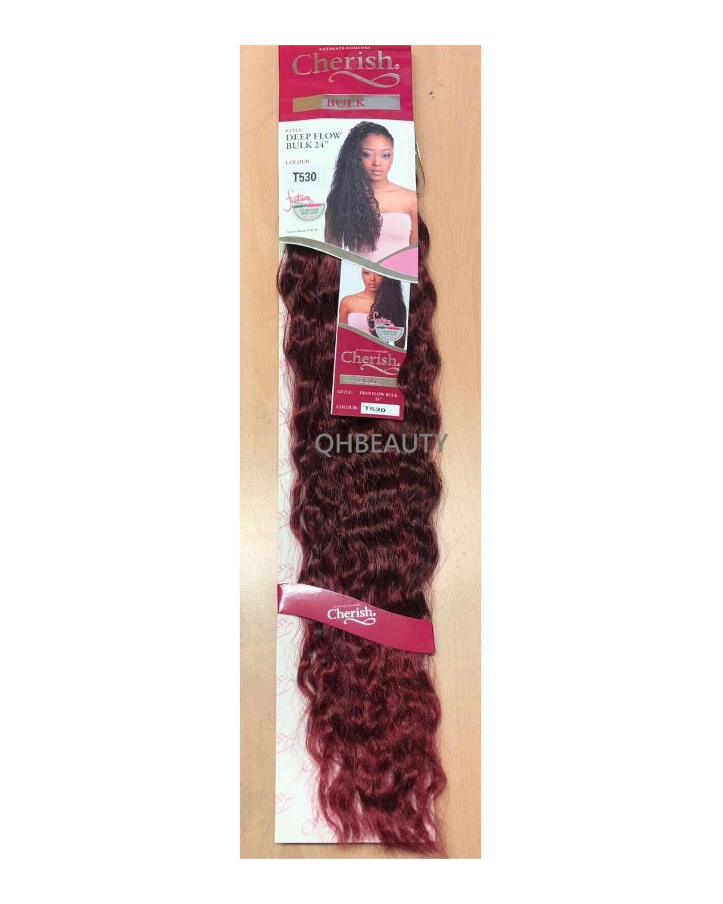 CHERISH SYNTHETIC BULK CROCHET BRAID CURLY HAIR EXTENSION - DEEP FLOW 24 inch