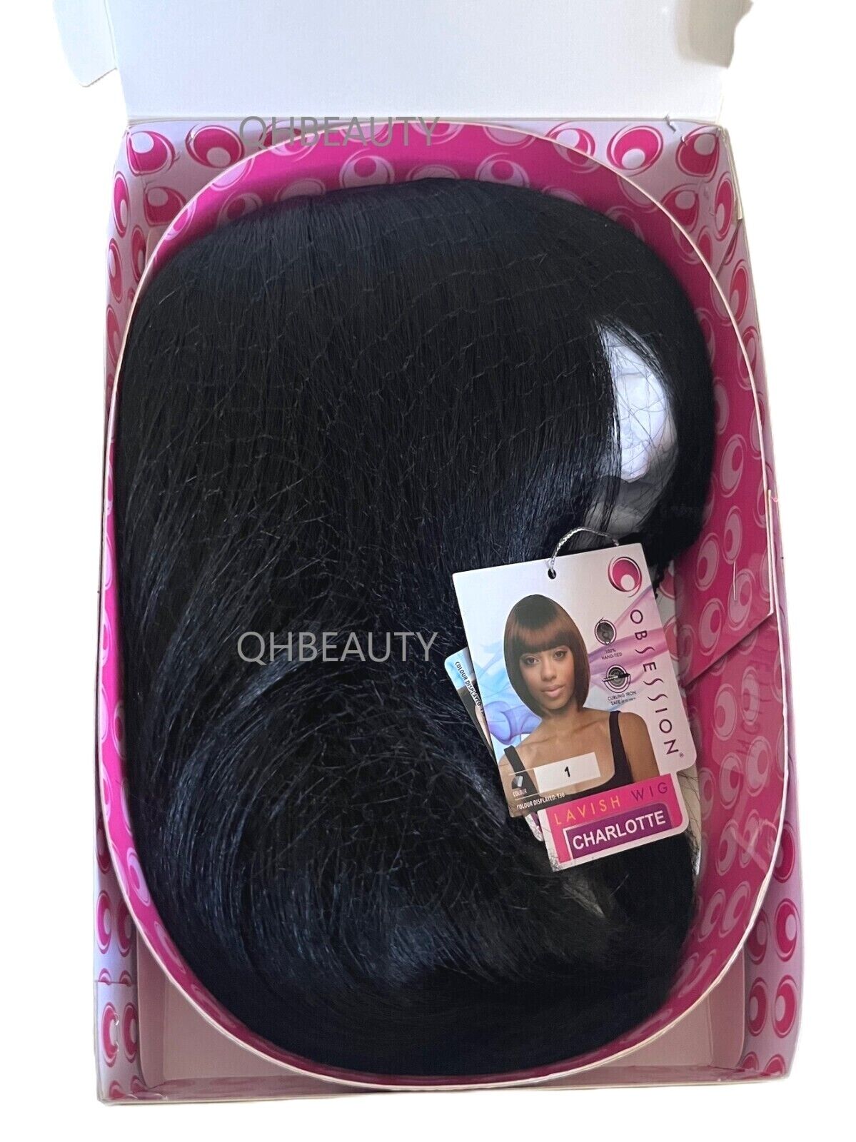 Obsession Synthetic Lavish Straight Bob Bangs 100% Hand Tied Hair Wig  CHARLOTTE