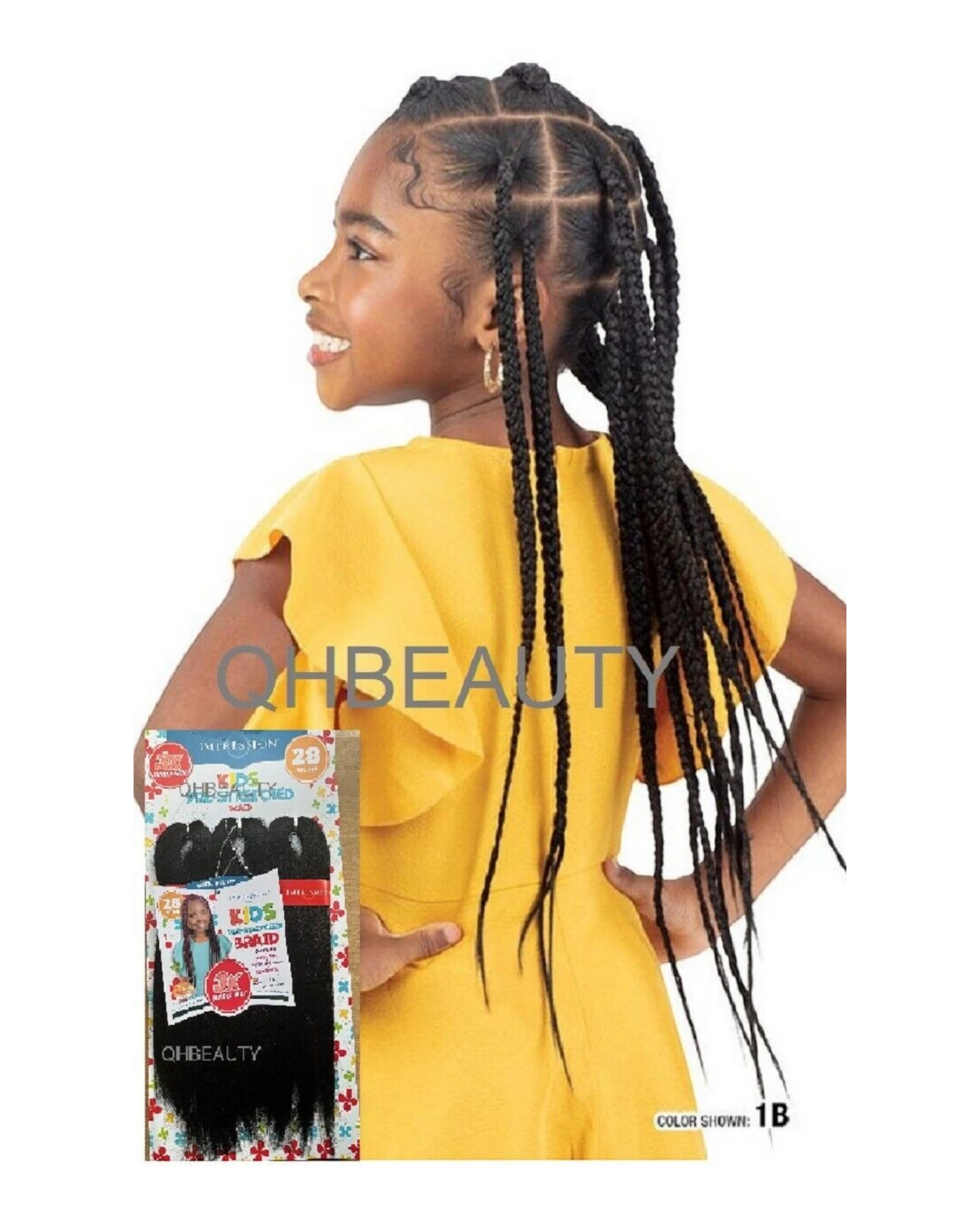 IMPRESSION SYNTHETIC KIDS CROCHET HAIR EXTENSION PRE STRETCHED BRAID 28 /  14 ''