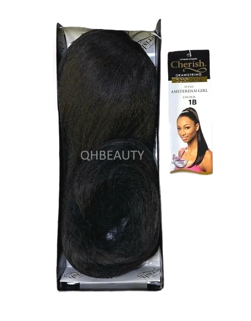 Cherish Synthetic Straight Drawstring Long Natural Ponytail - Amsterdam Girl
