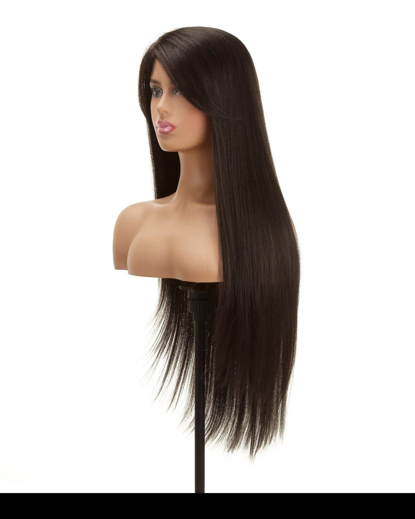 Impression Synthetic Invisible L Part Lace Long Yaky Straight Hair Wig -- RAVEN