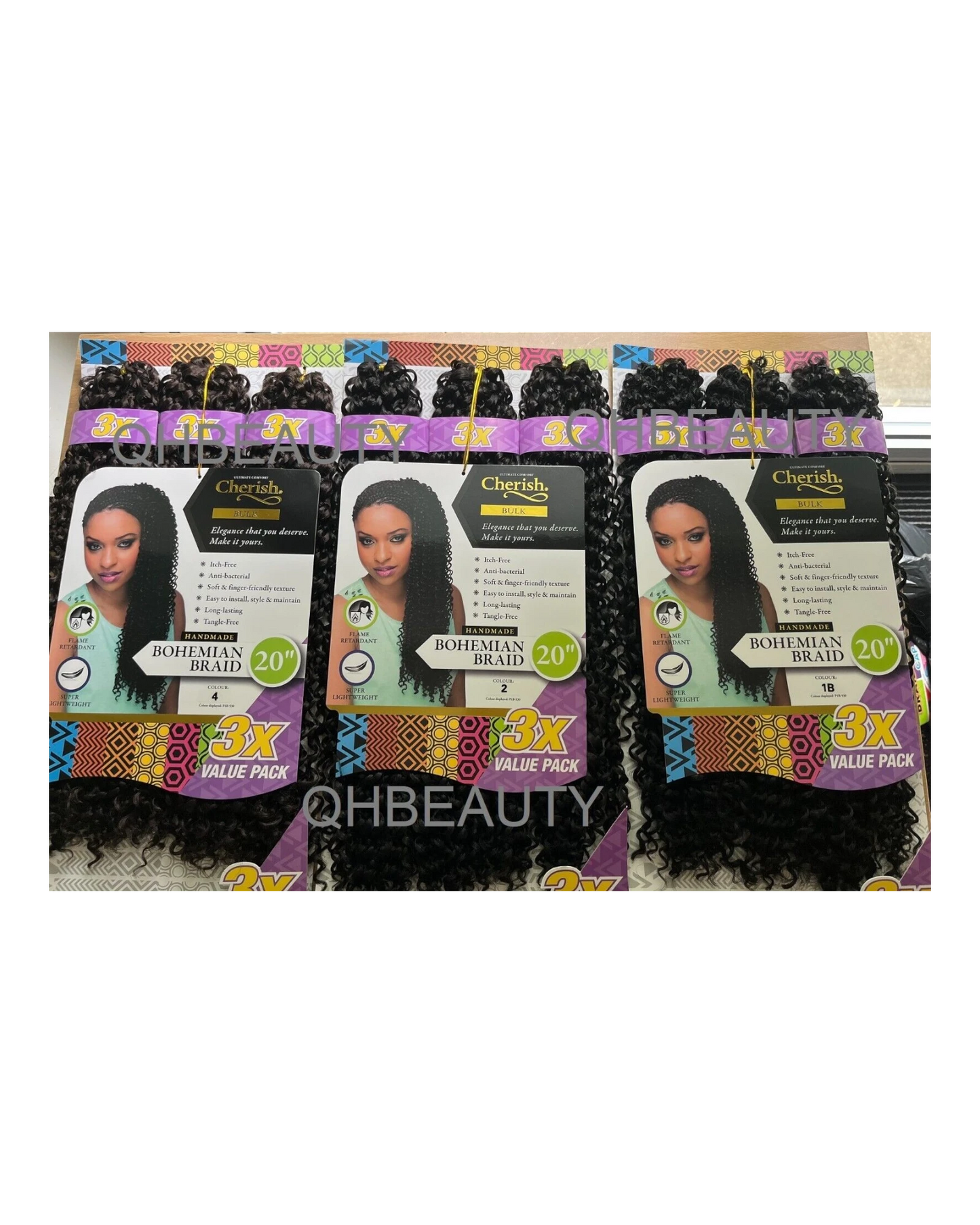 Cherish Synthetic Crochet Hair Extension Handmade  3 x BOHEMIAN BRAID 16 & 20 ''