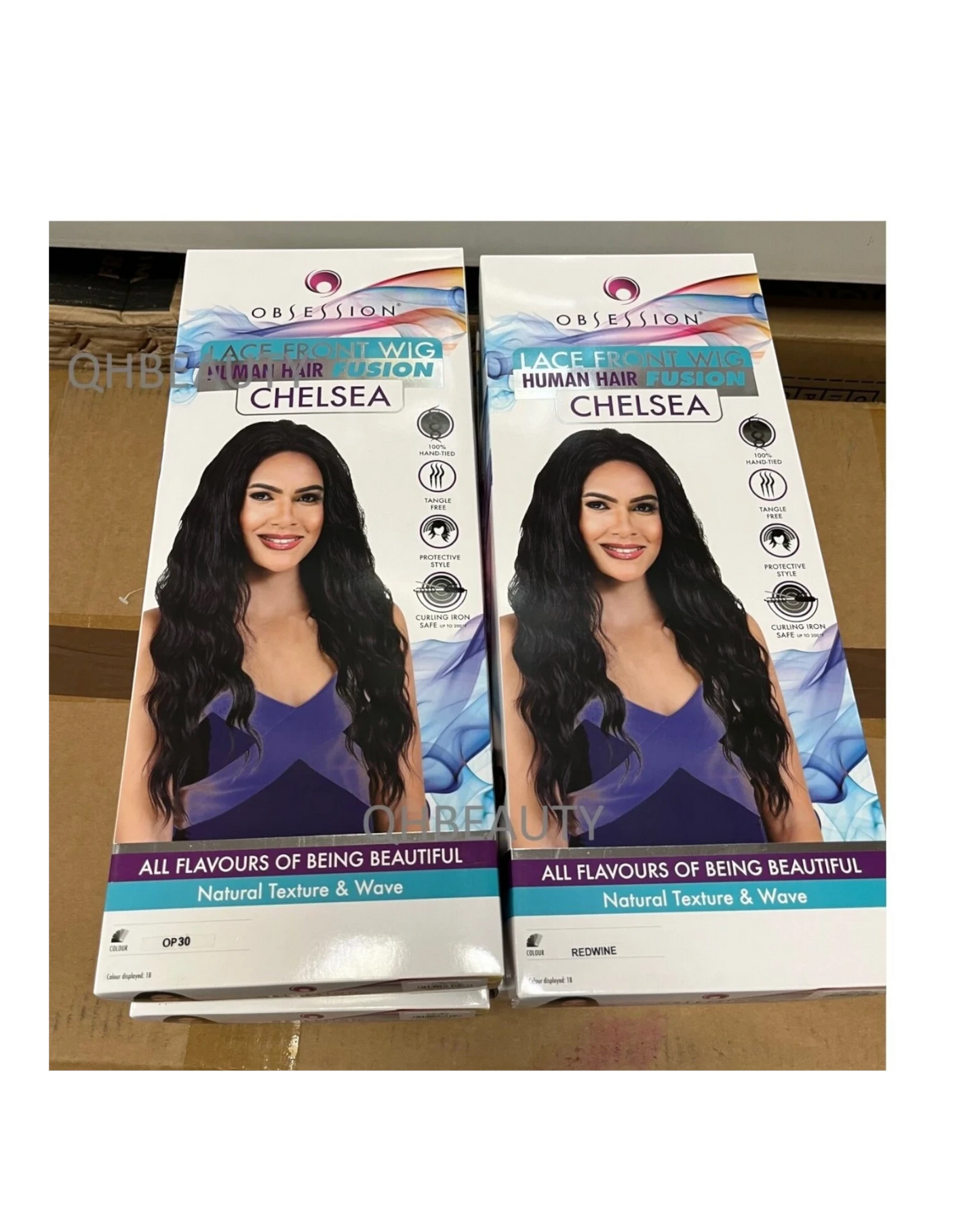 OBSESSION LACE FRONT HUMAN HAIR FUSION NATURAL BODWAVE CURLY HAIR WIG - CHELSEA