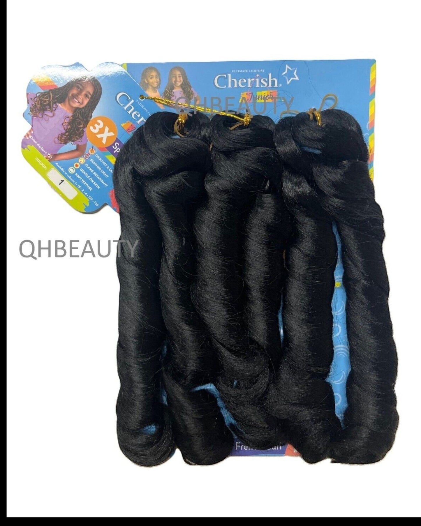 CHERISH SYNTHETIC JUNIOR KIDS CROCHET BRAID HAIR EXTENSION - SPIRAL FRENCH CURL 14 ''