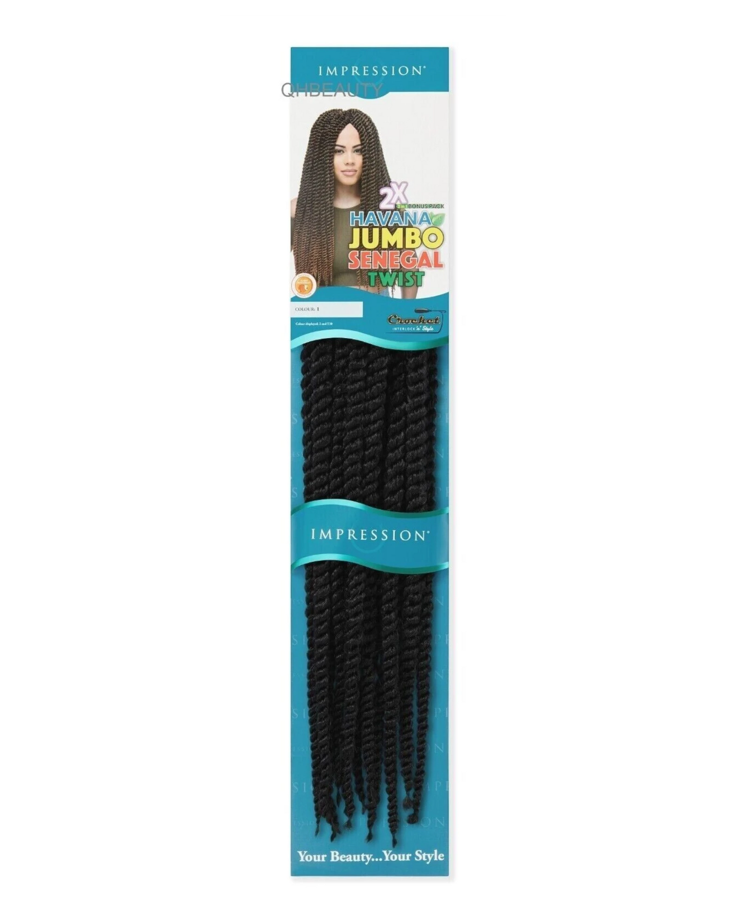IMPRESSION CROCHET BULK HAIR EXTENSION BRAID -  2 X HAVANA JUMBO SENEGAL TWIST