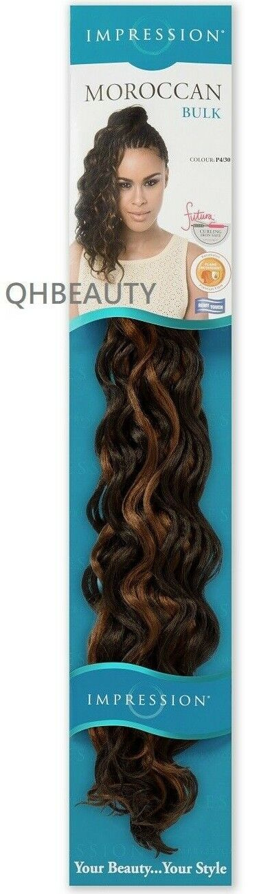 IMPRESSION SYNTHETIC CURLY CROCHET HAIR EXTENSION BRAIDS - MOROCCAN BULK 20 INCH