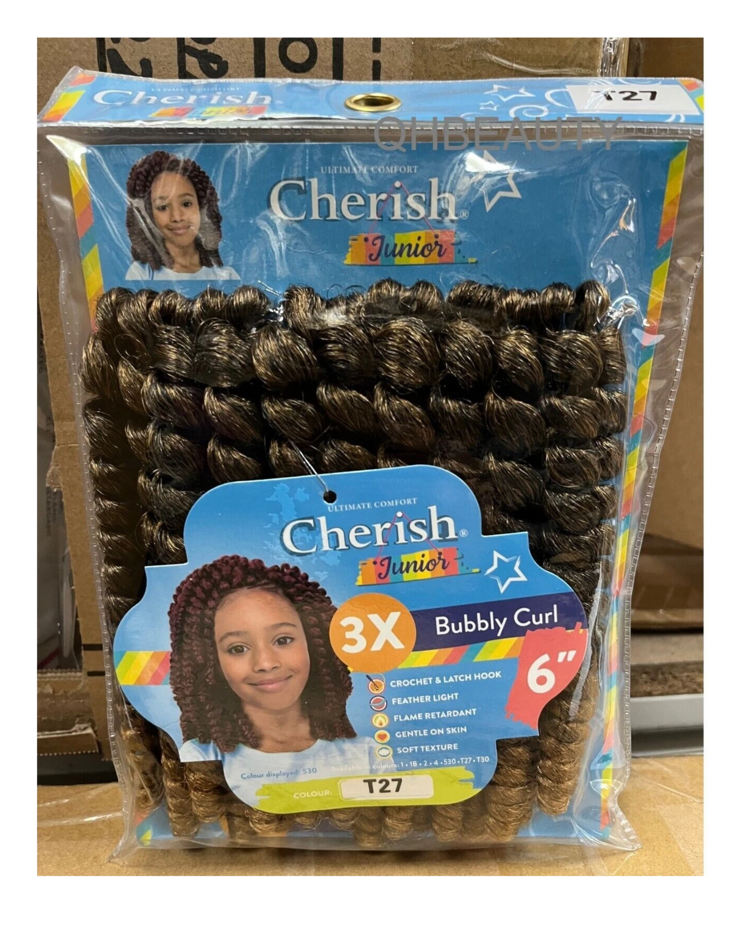 CHERISH SYNTHETIC JUNIOR KIDS CROCHET BRAID HAIR EXTENSION - BUBBLY CURL 6 INCH