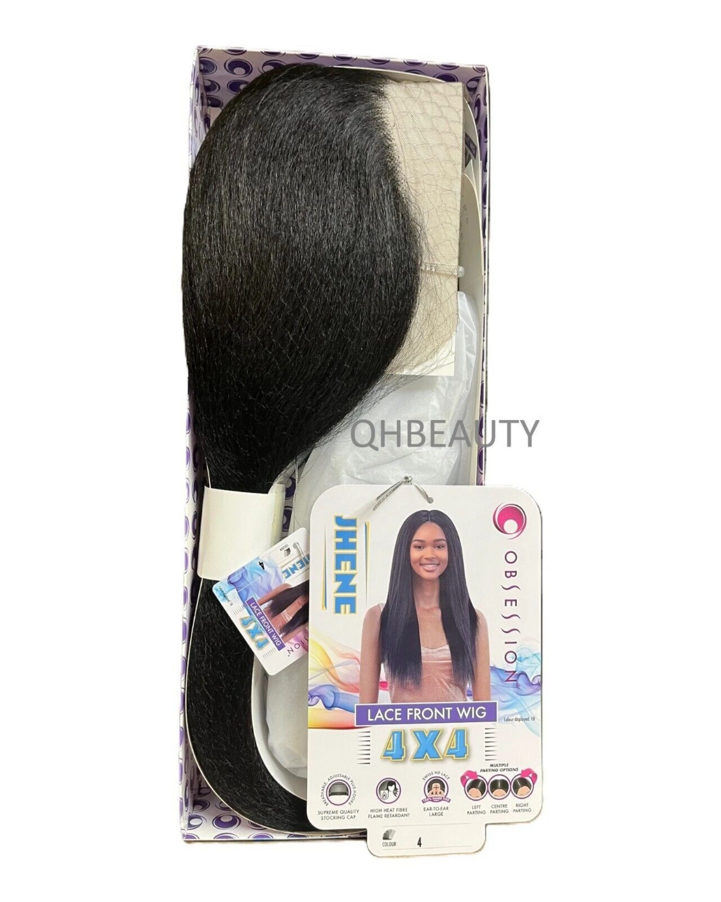 Obsession Synthetic Swiss HD 4x4 Lace Front Free Part Straight Hair Wig - JHENE