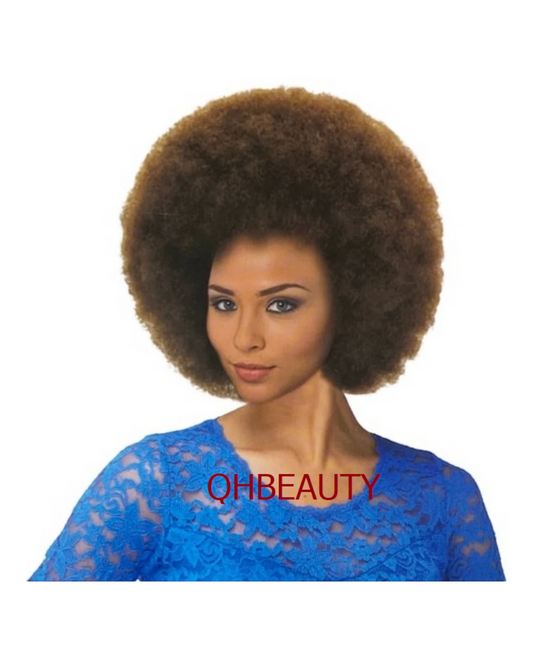 Impression Synthetic Hand Made Cuban Afro Curl Style Hair Wig - AFRO