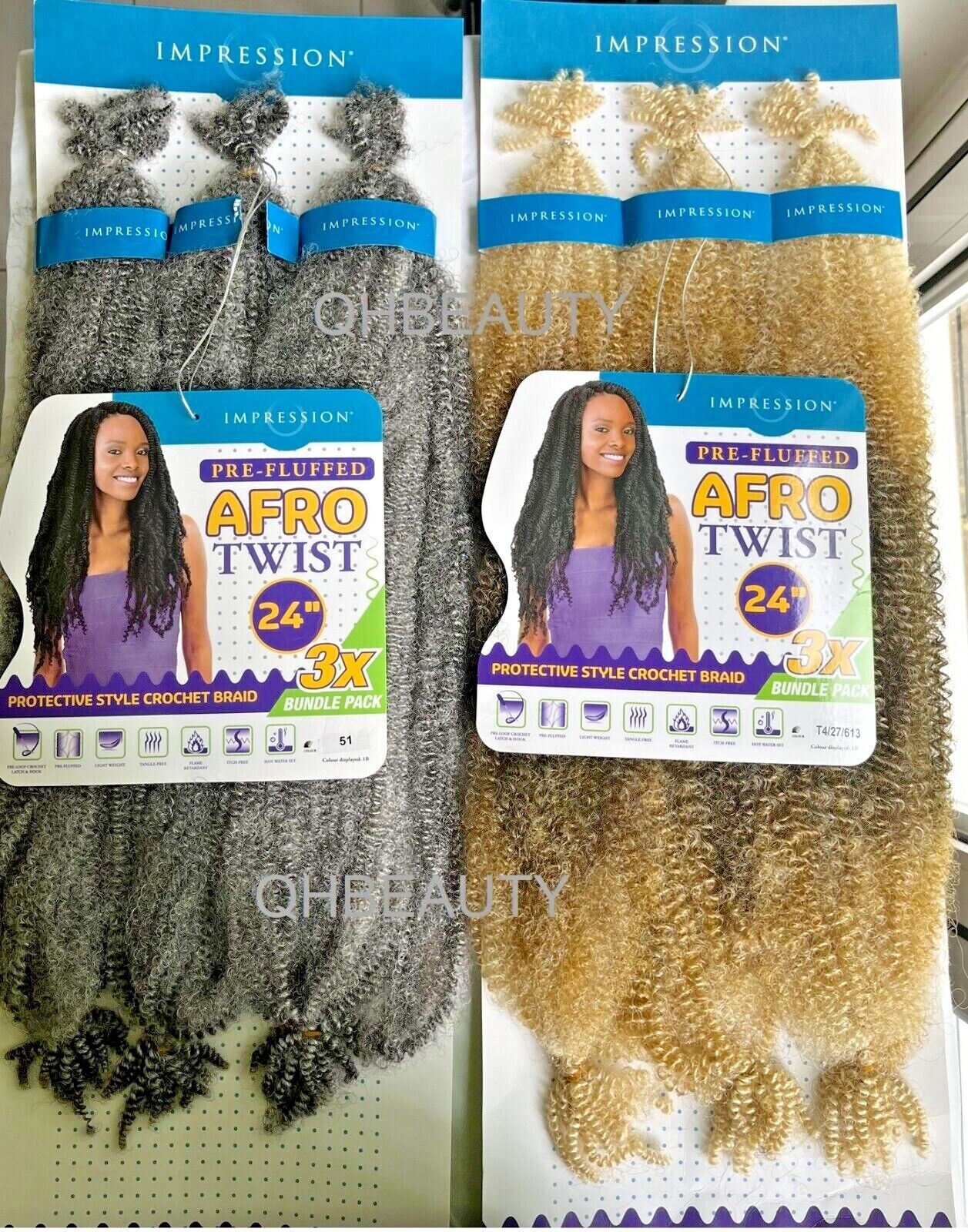 IMPRESSION SYNTHETIC CUBAN BRAIDING HAIR EXTENSION PRE FLUFFED - AFRO TWIST 24''