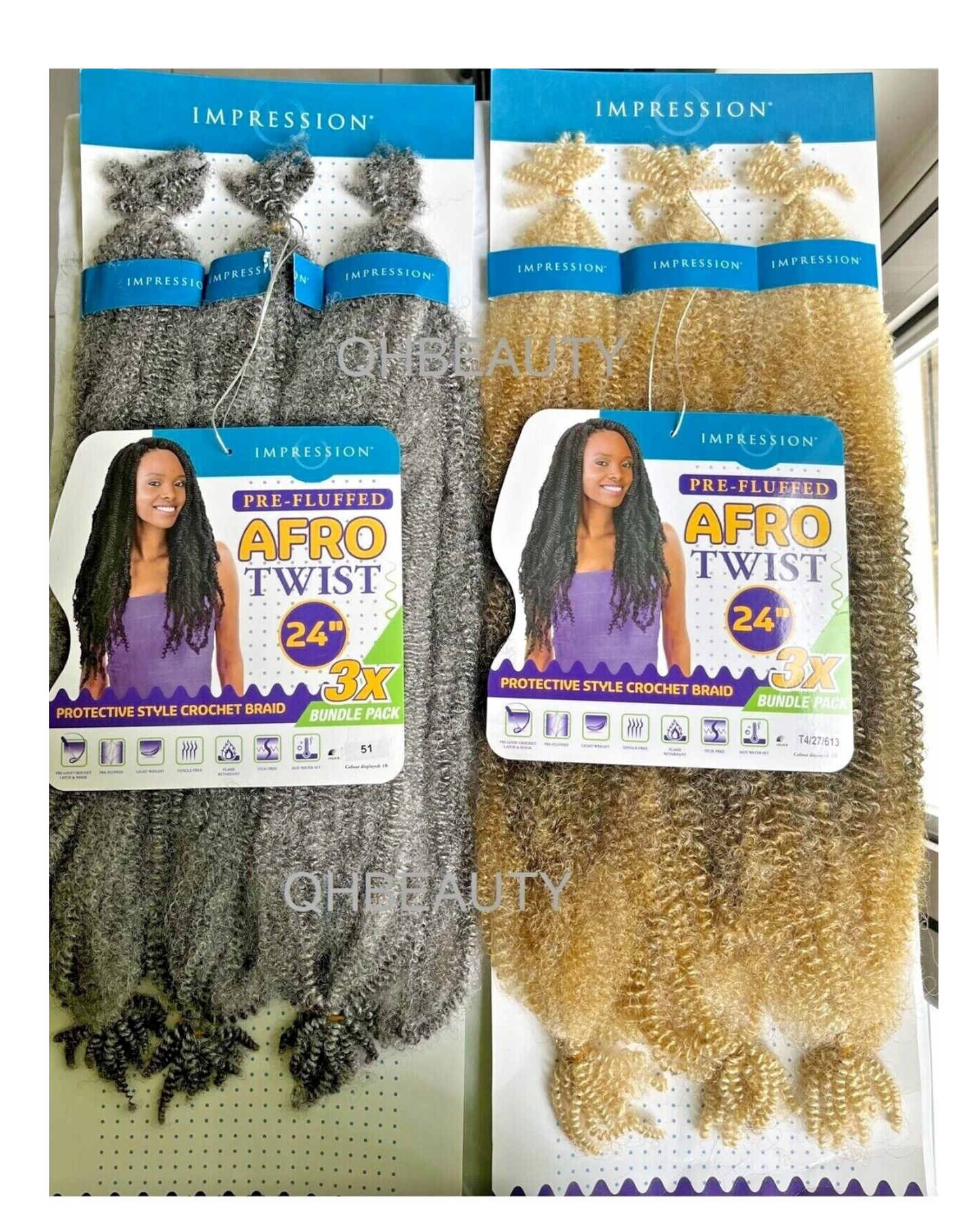 IMPRESSION SYNTHETIC CUBAN BRAIDING HAIR EXTENSION PRE FLUFFED - AFRO TWIST 24''