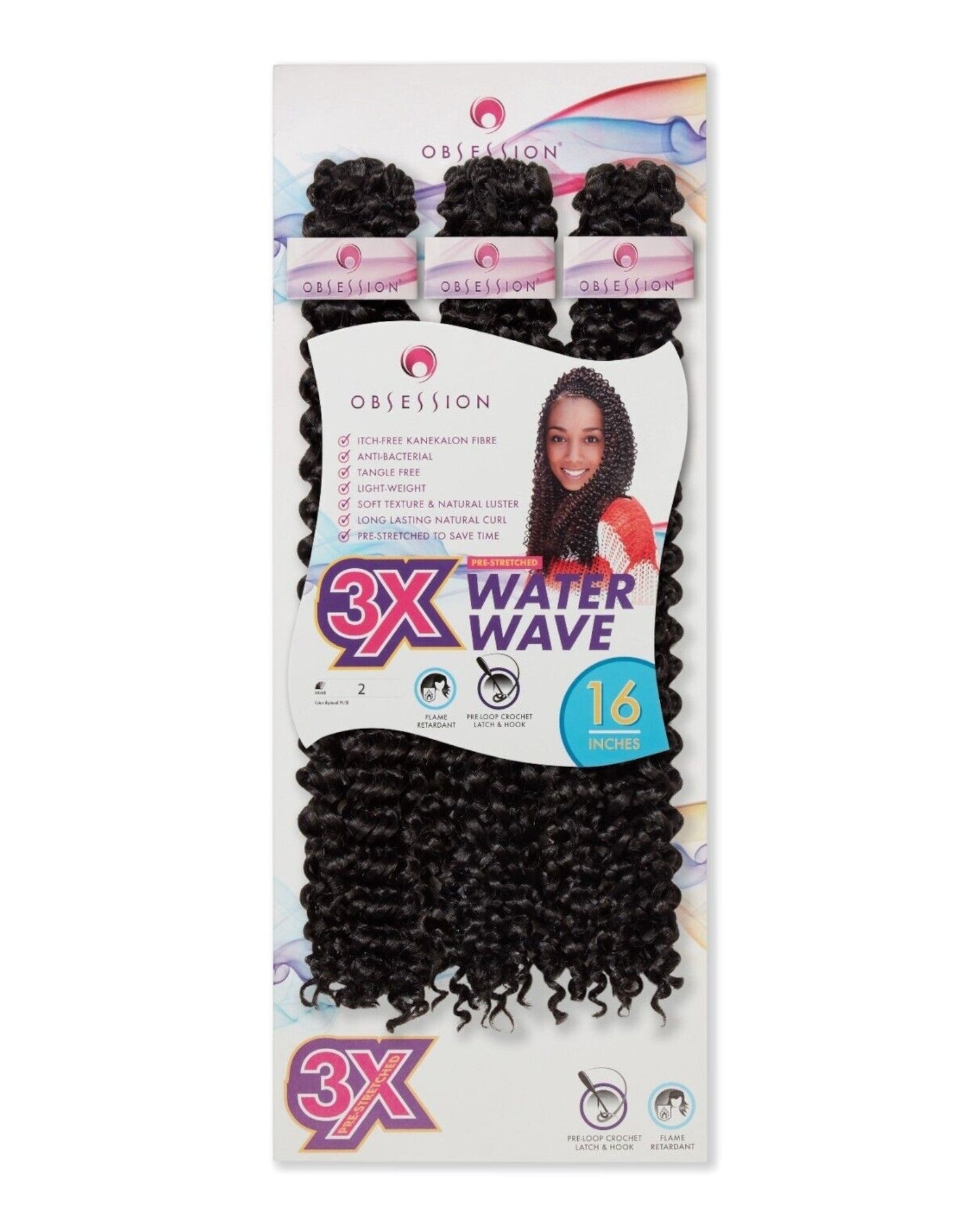 Obsession Synthetic Crochet Tight Curl Hair Extension Braid - WATER WAVE 16 inch