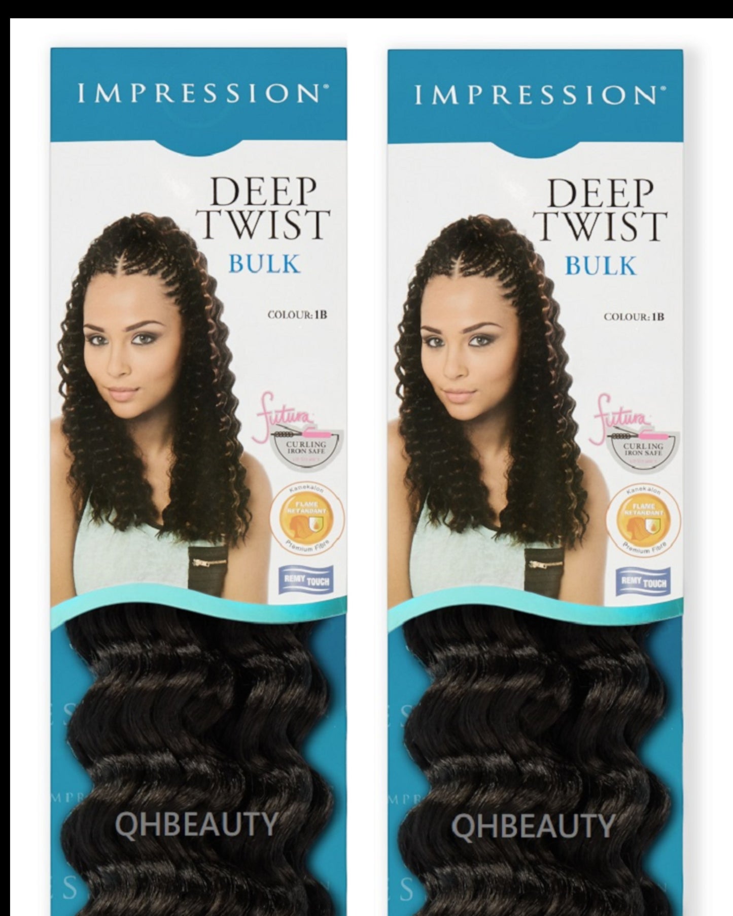 IMPRESSION SYNTHETIC CROCHET CURLY HAIR EXTENSION BRAIDS - DEEP TWIST BULK 22"