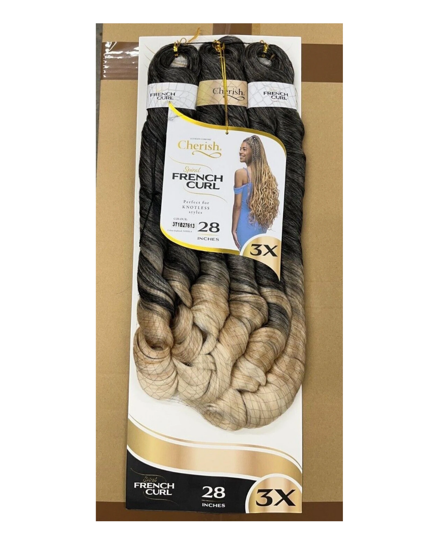 CHERISH SYNTHETIC CURLY HAIR EXTENSION BRAID - 3 x SPIRAL FRENCH CURL 28 INCHES