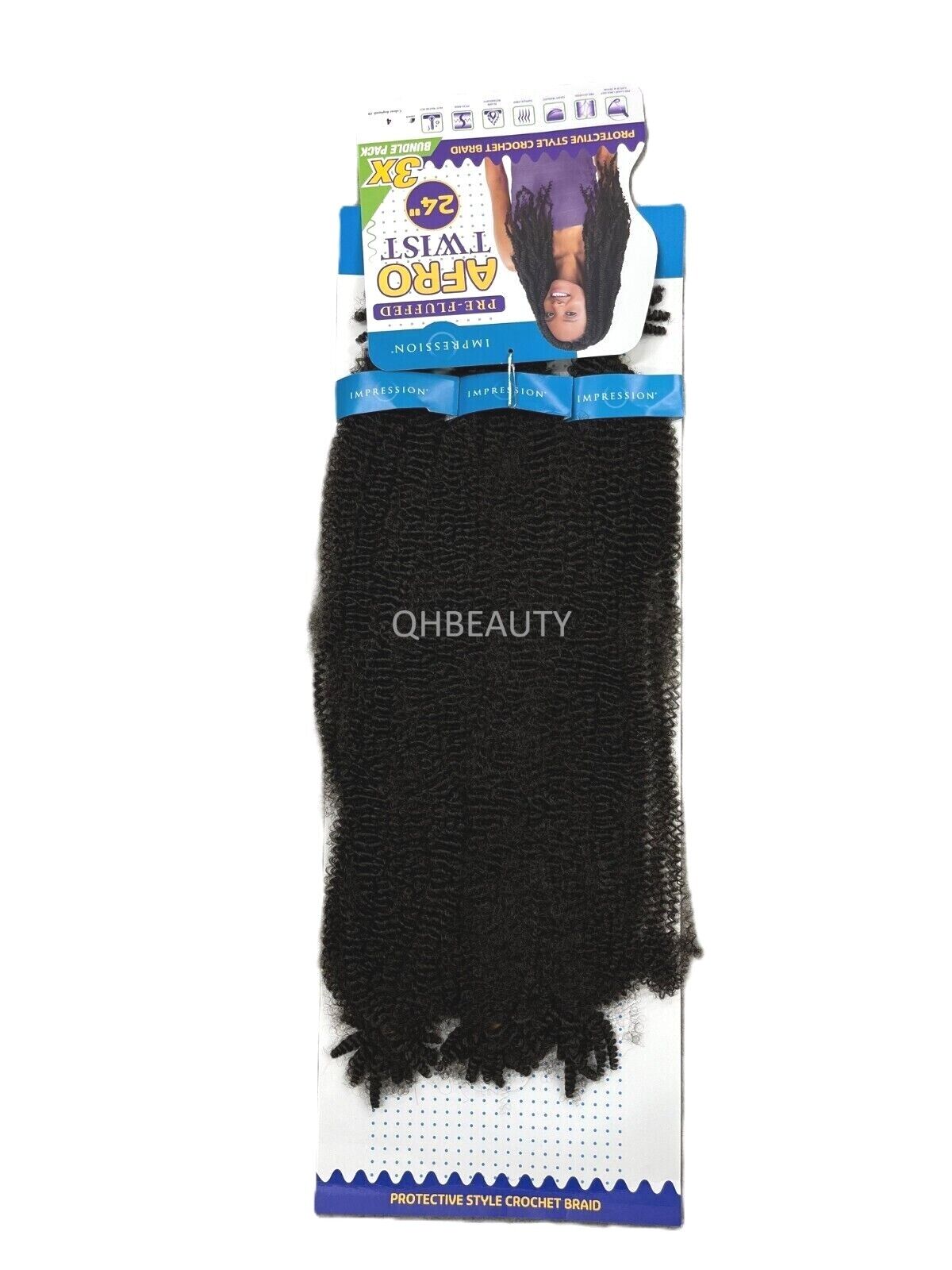 IMPRESSION SYNTHETIC CUBAN BRAIDING HAIR EXTENSION PRE FLUFFED - AFRO TWIST 24''