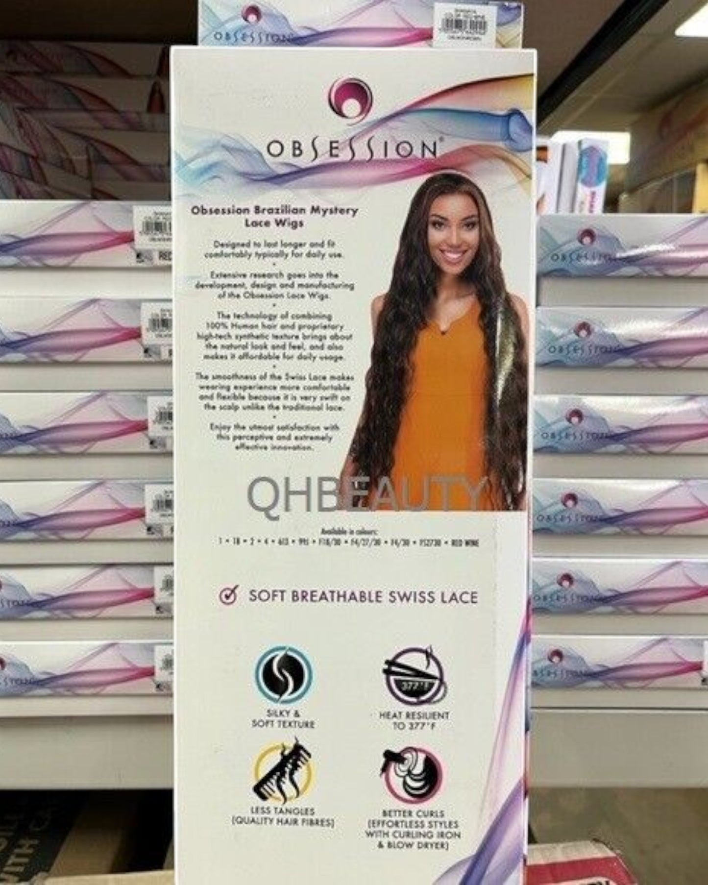OBSESSION BRAZILIAN FUSION HUMAN HAIR NATURAL LONG CURLY LACE WIG - SHANAYA 40
