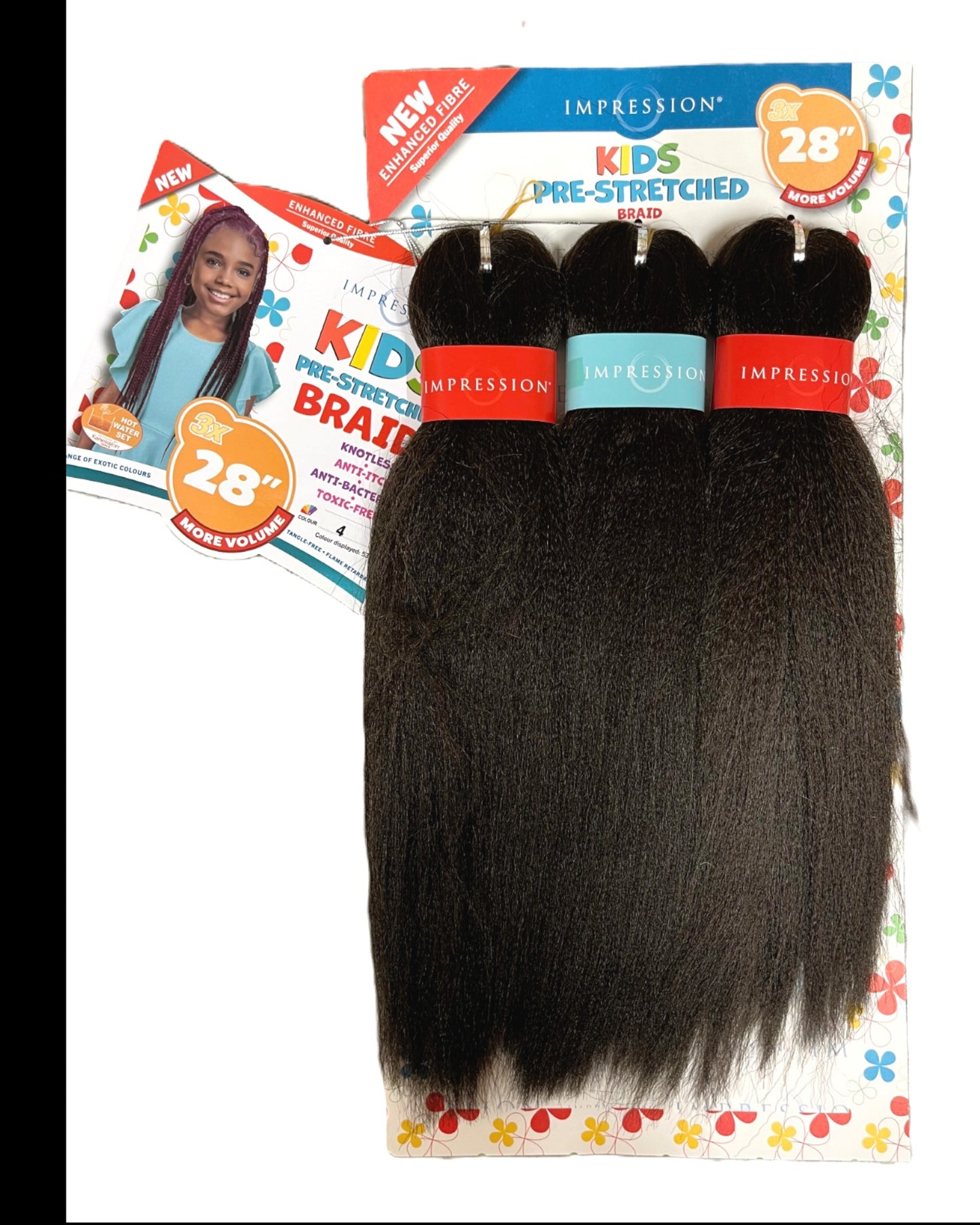 IMPRESSION SYNTHETIC KIDS CROCHET HAIR EXTENSION PRE STRETCHED BRAID 28 /  14 ''