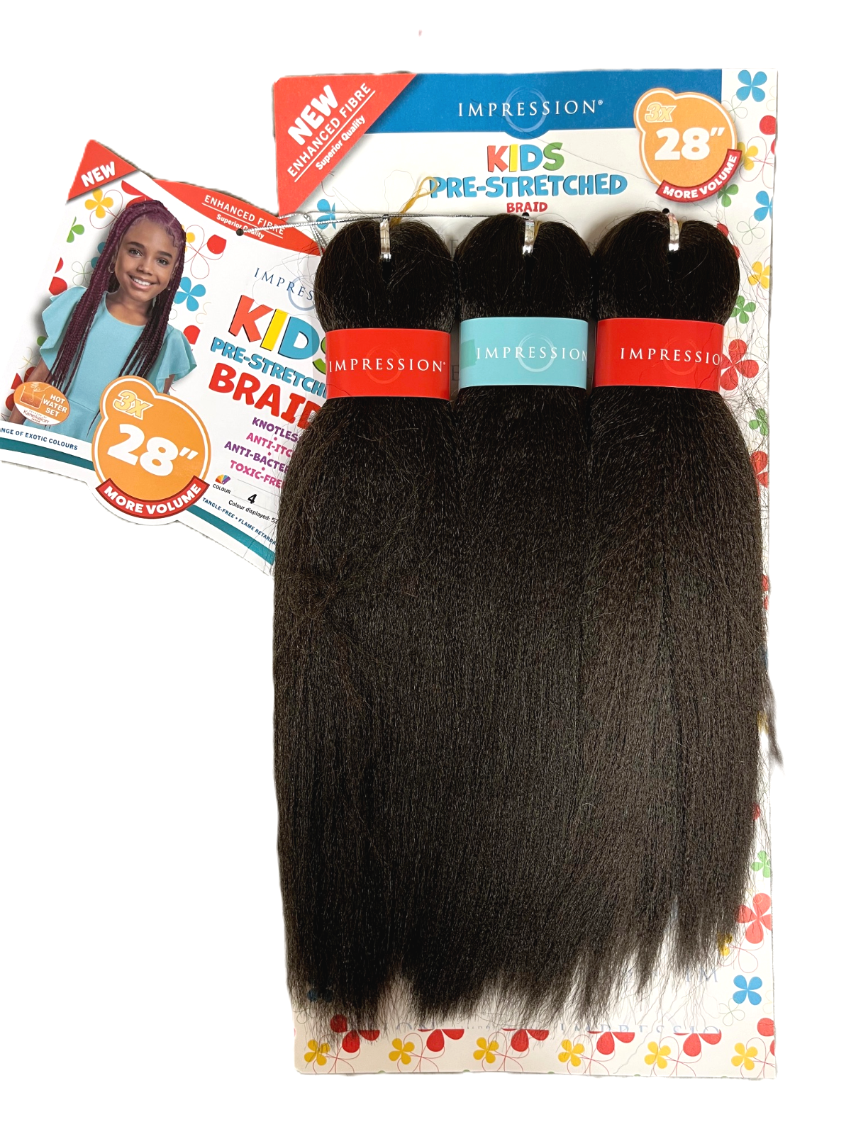 IMPRESSION SYNTHETIC KIDS CROCHET HAIR EXTENSION PRE STRETCHED BRAID 28 /  14 ''