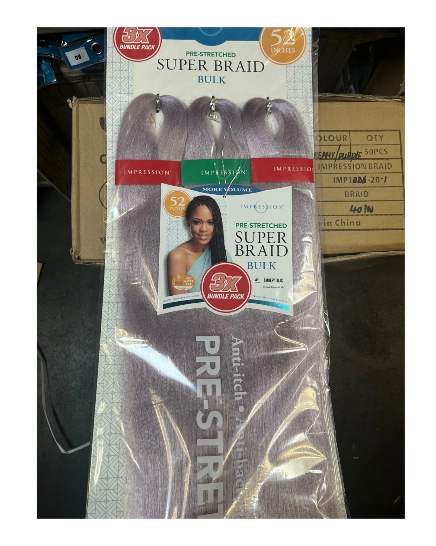 Impression Synthetic 3 X Bundle Pack Crochet Hair Extensions - Super Braid 52 "