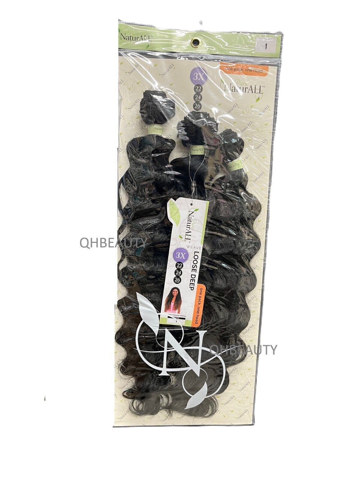 NaturALL SYNTHETIC CURLY HAIR EXTENSION 3 PCS WEAVE - LOOSE DEEP 22/24/26 INCHES
