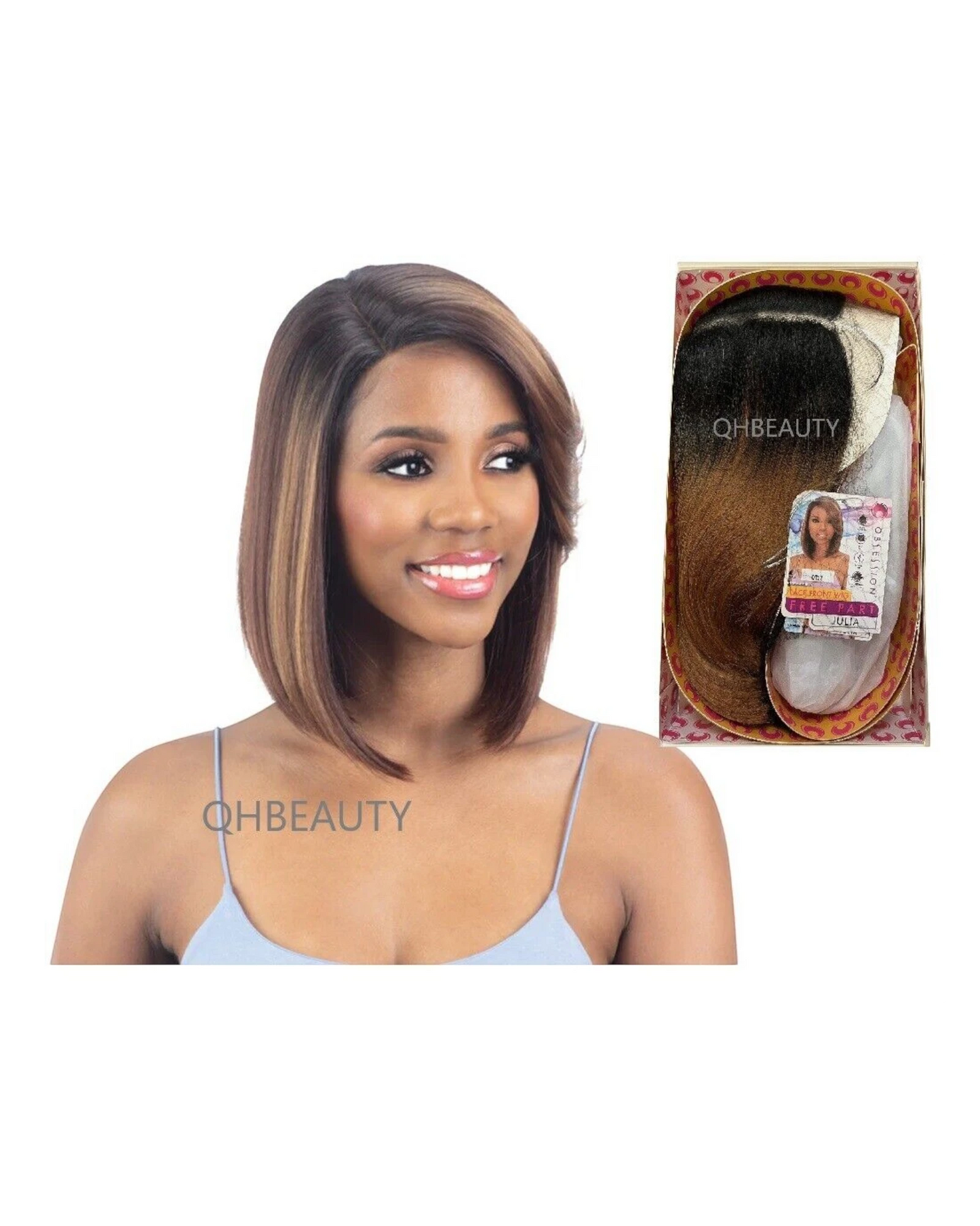Obsession Synthetic Bob Lace Front Free Part 100% Hand Tied Hair Wig - JULIA
