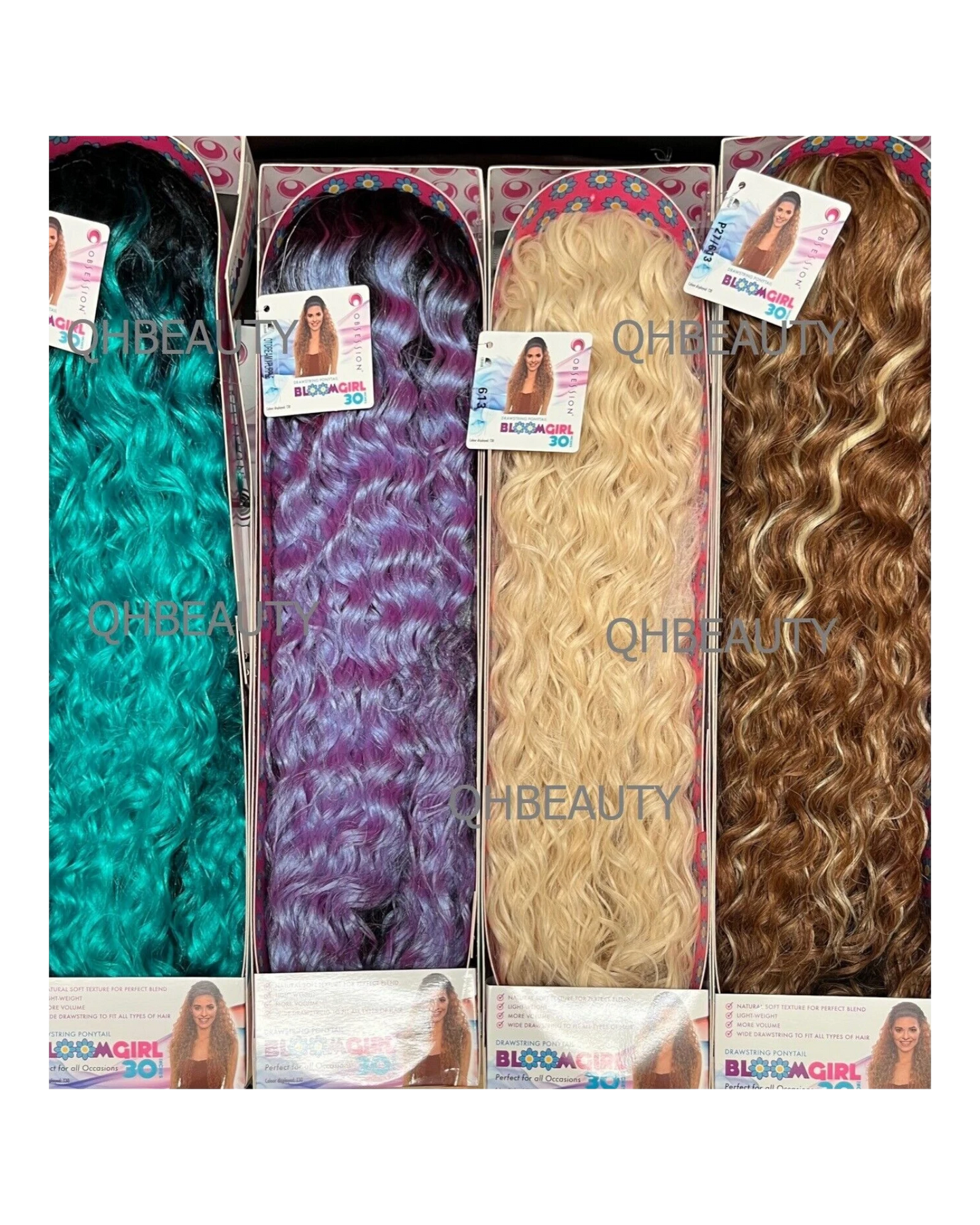 OBSESSION SYNTHETIC DRAWSTRING CURLY LONG HAIR PONYTAIL - BLOOM GIRL 20''  30''