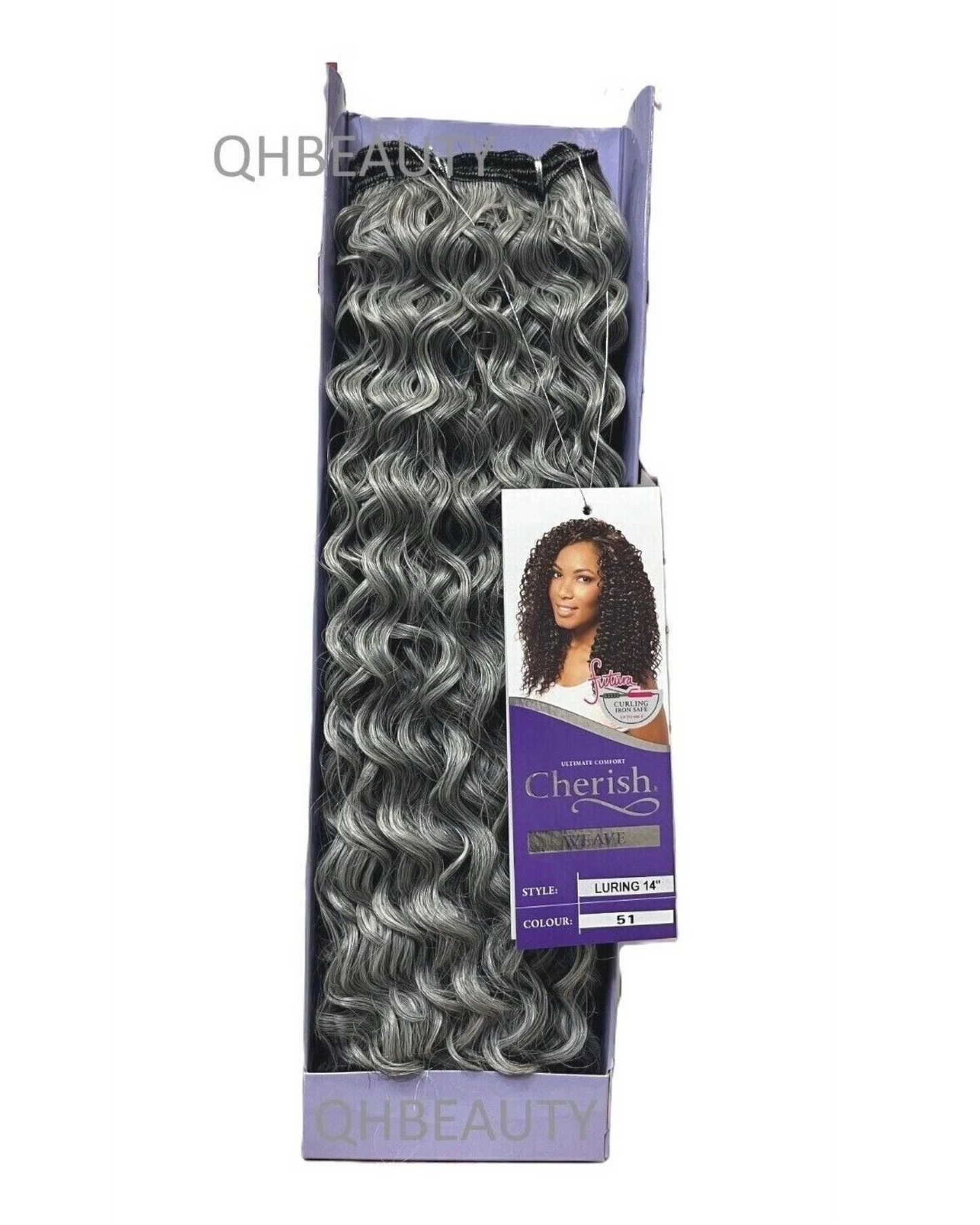 CHERISH SYNTHETIC FUTURA LONG CURLY HAIR EXTENSION WEAVE - LURING 14 INCHES