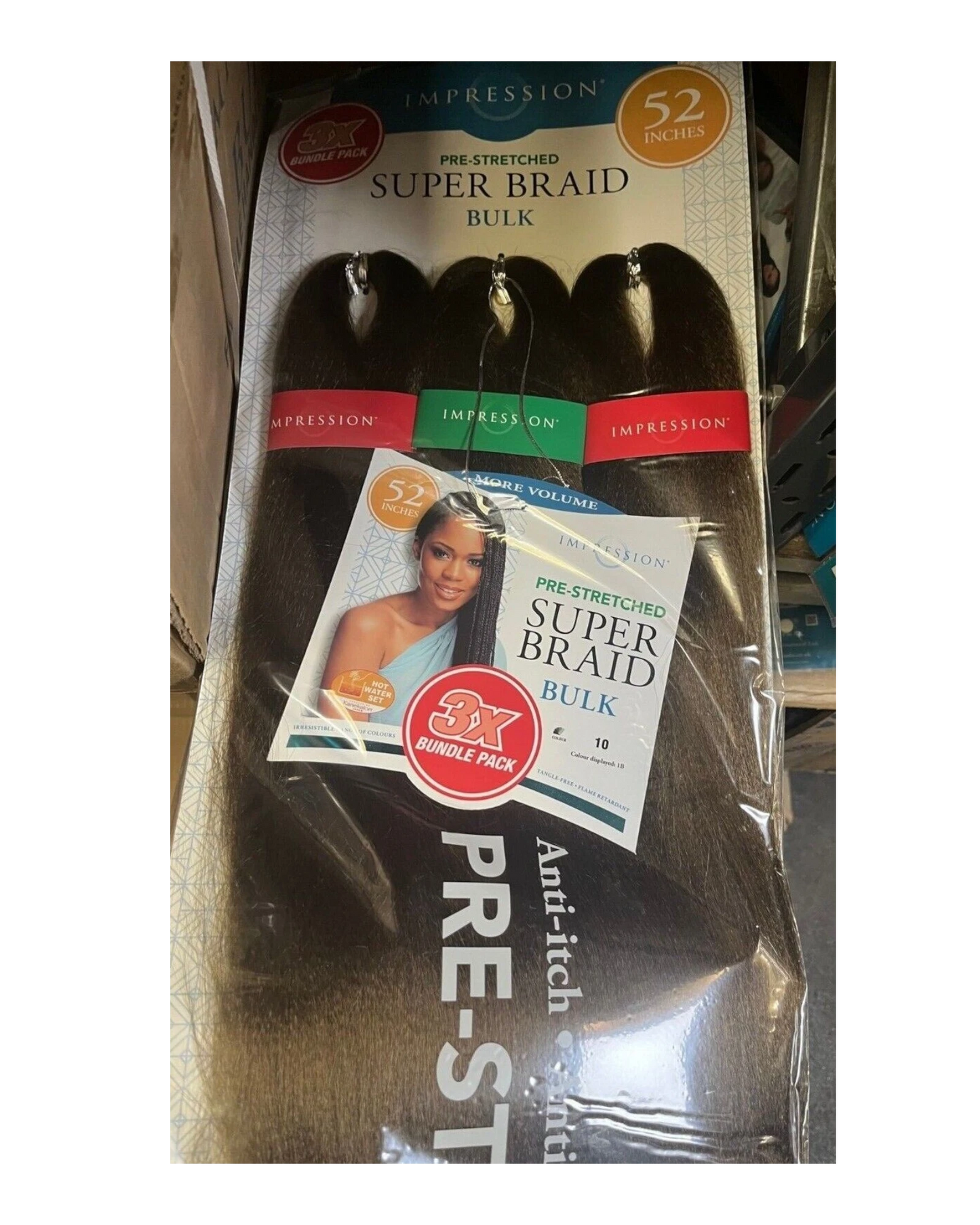 Impression Synthetic 3 X Bundle Pack Crochet Hair Extensions - Super Braid 52 "
