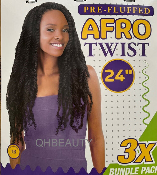 IMPRESSION SYNTHETIC CUBAN BRAIDING HAIR EXTENSION PRE FLUFFED - AFRO TWIST 24''