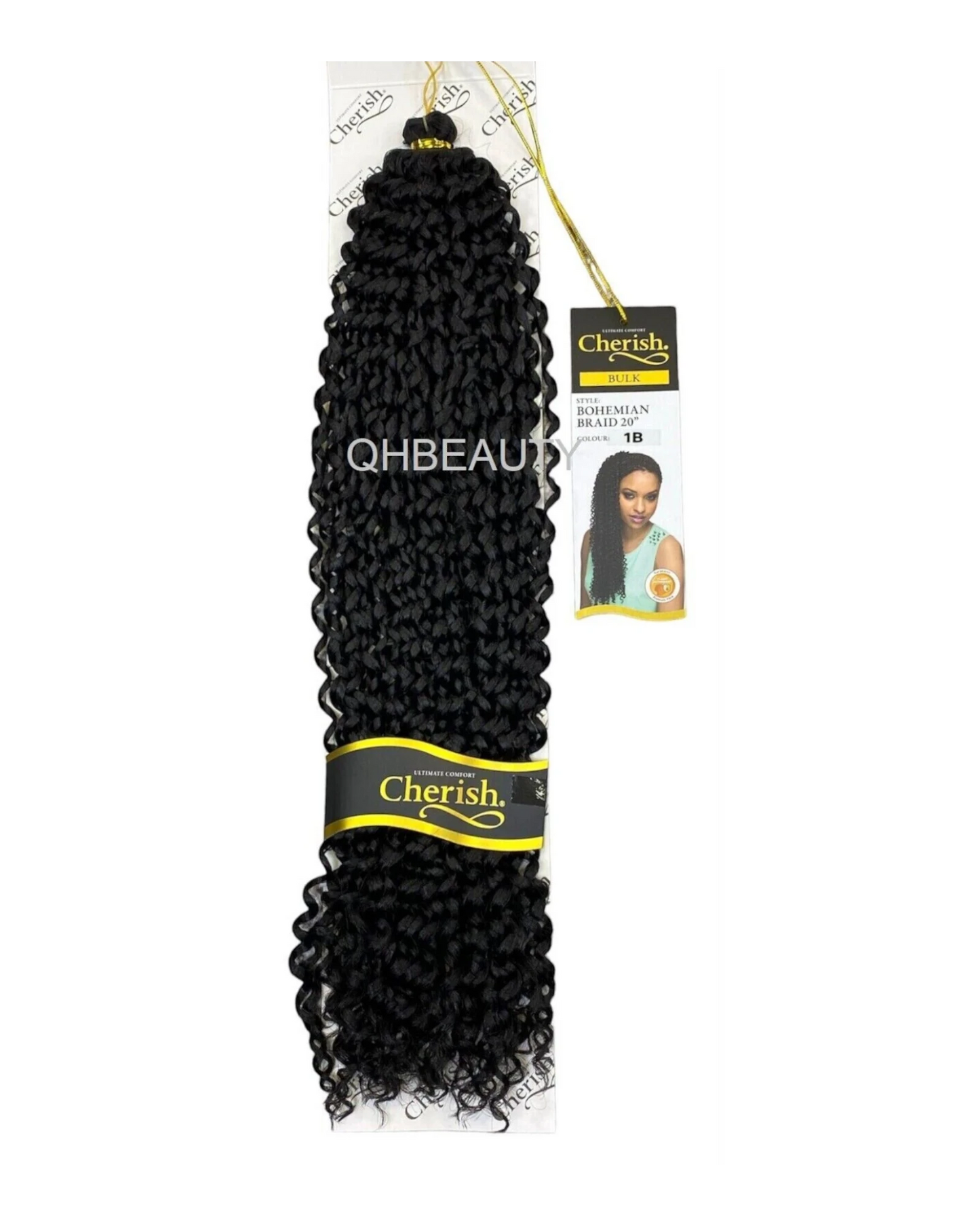 CHERISH SYNTHETIC CROCHET CURLY HAIR EXTENSION BRAID - BOHEMIAN BULK 20 INCH