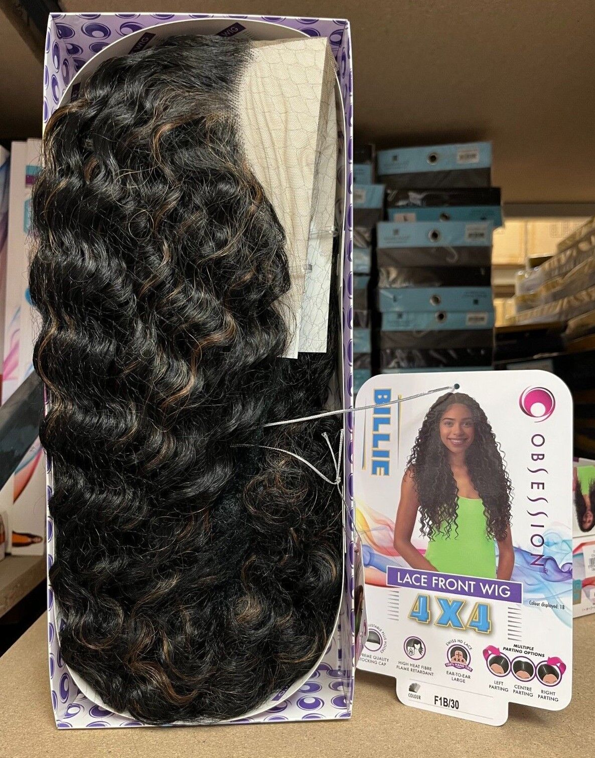 Obsession Synthetic Swiss HD 4x4 Lace Front Free Part Curly Hair Wig - BILLIE