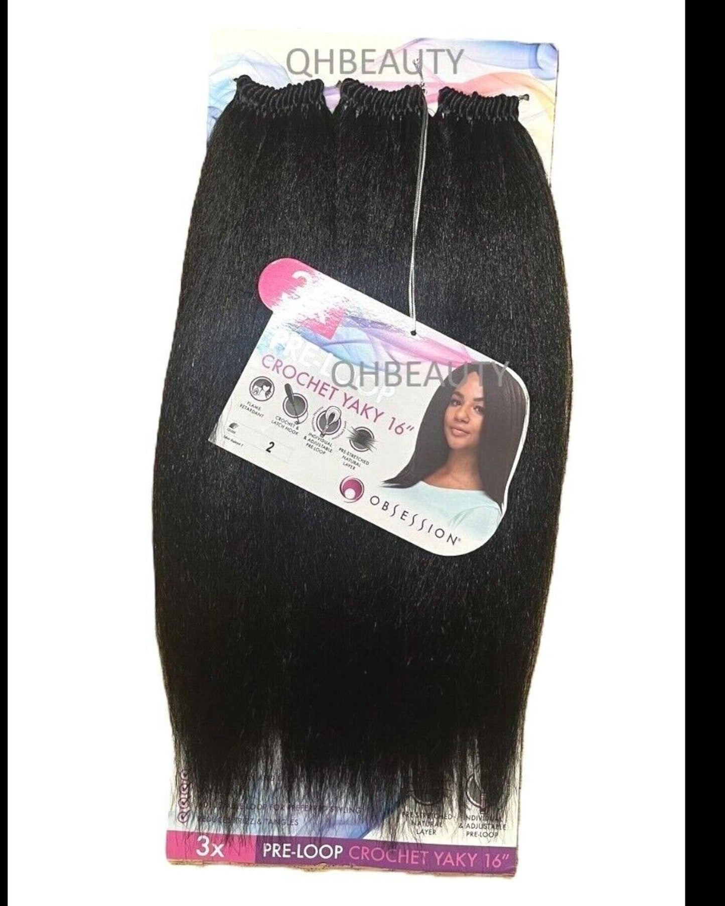 Obsession Synthetic Braid Straight Hair Extension - PRE LOOP CROCHET YAKY 16 ''