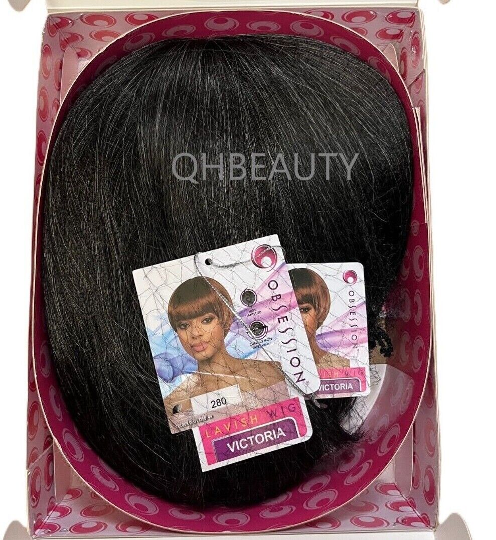 Obsession Synthetic Lavish Straight Bob Bangs 100% Hand Tied Hair Wig  VICTORIA