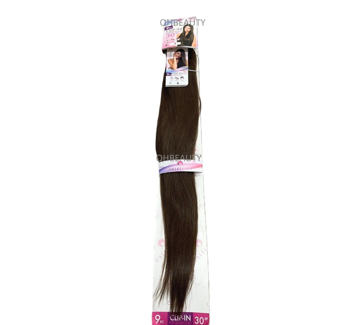 Obsession Tangle Free Long Yaky Straight 9 PC CLIP IN HAIR EXTENSIONS 30 INCHES