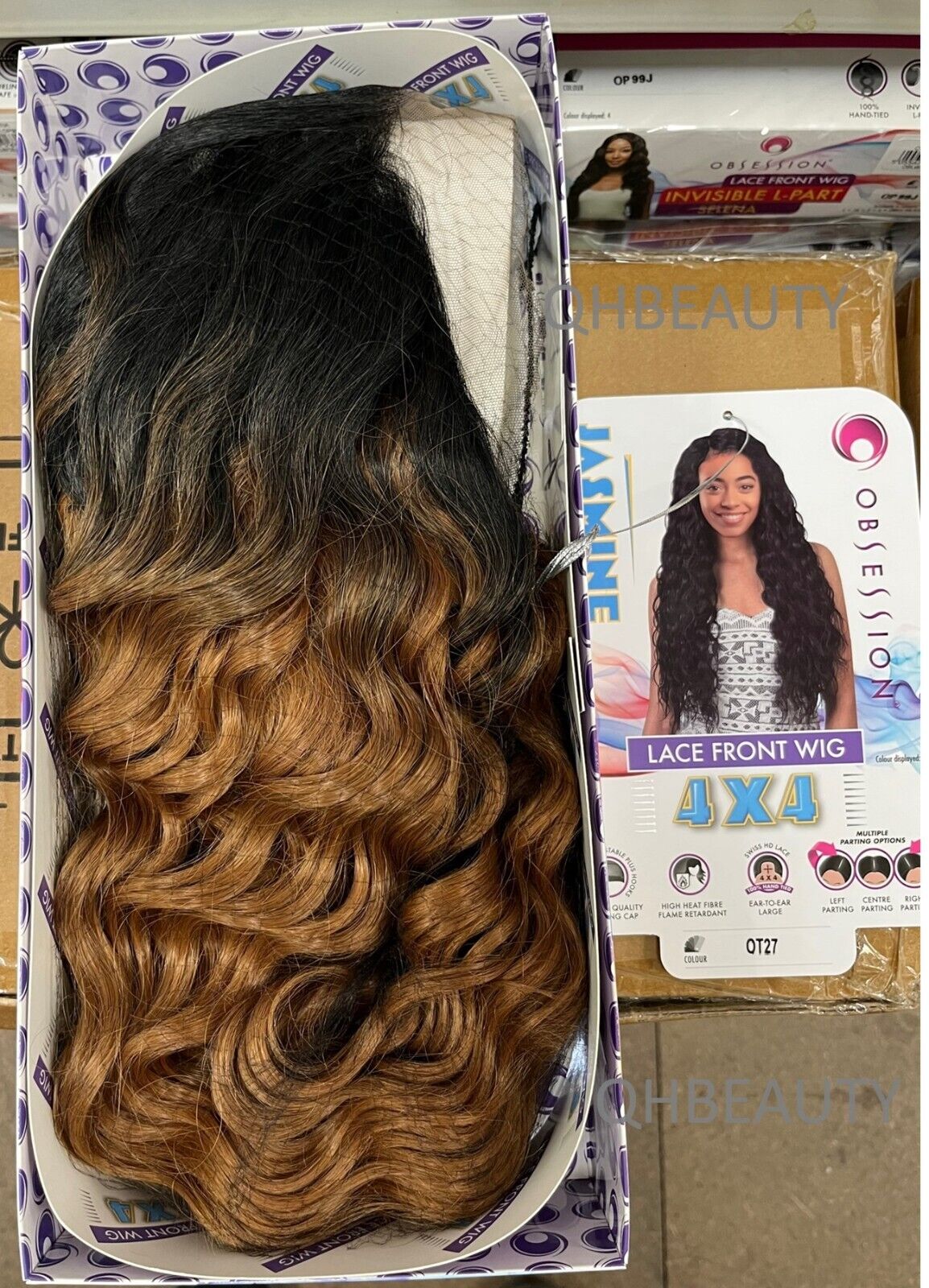 Obsession Synthetic Swiss HD 4x4 Lace Front Free Part Curly Hair Wig - JASMINE